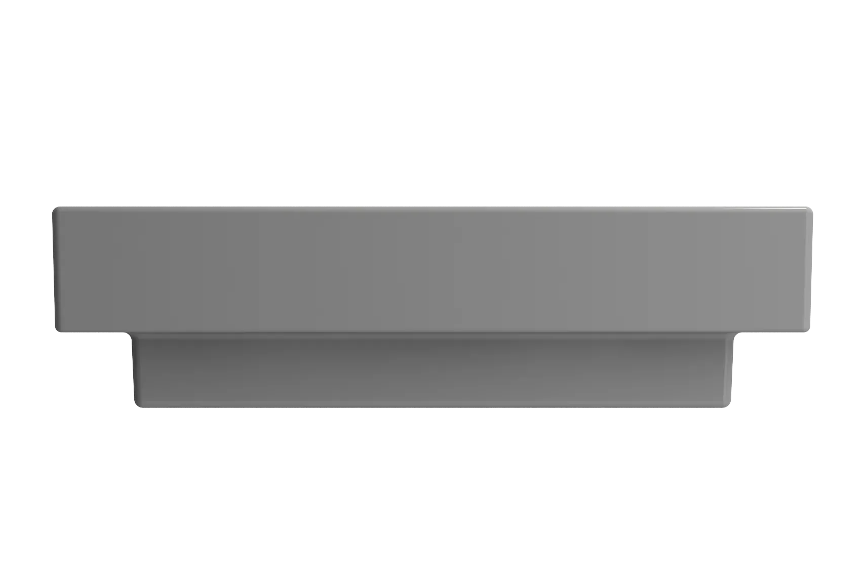 BOCCHI Scala 24" Rectangle Wallmount Fireclay Bathroom Sink, Matte Gray, Single Faucet Hole, 1077-006-0126