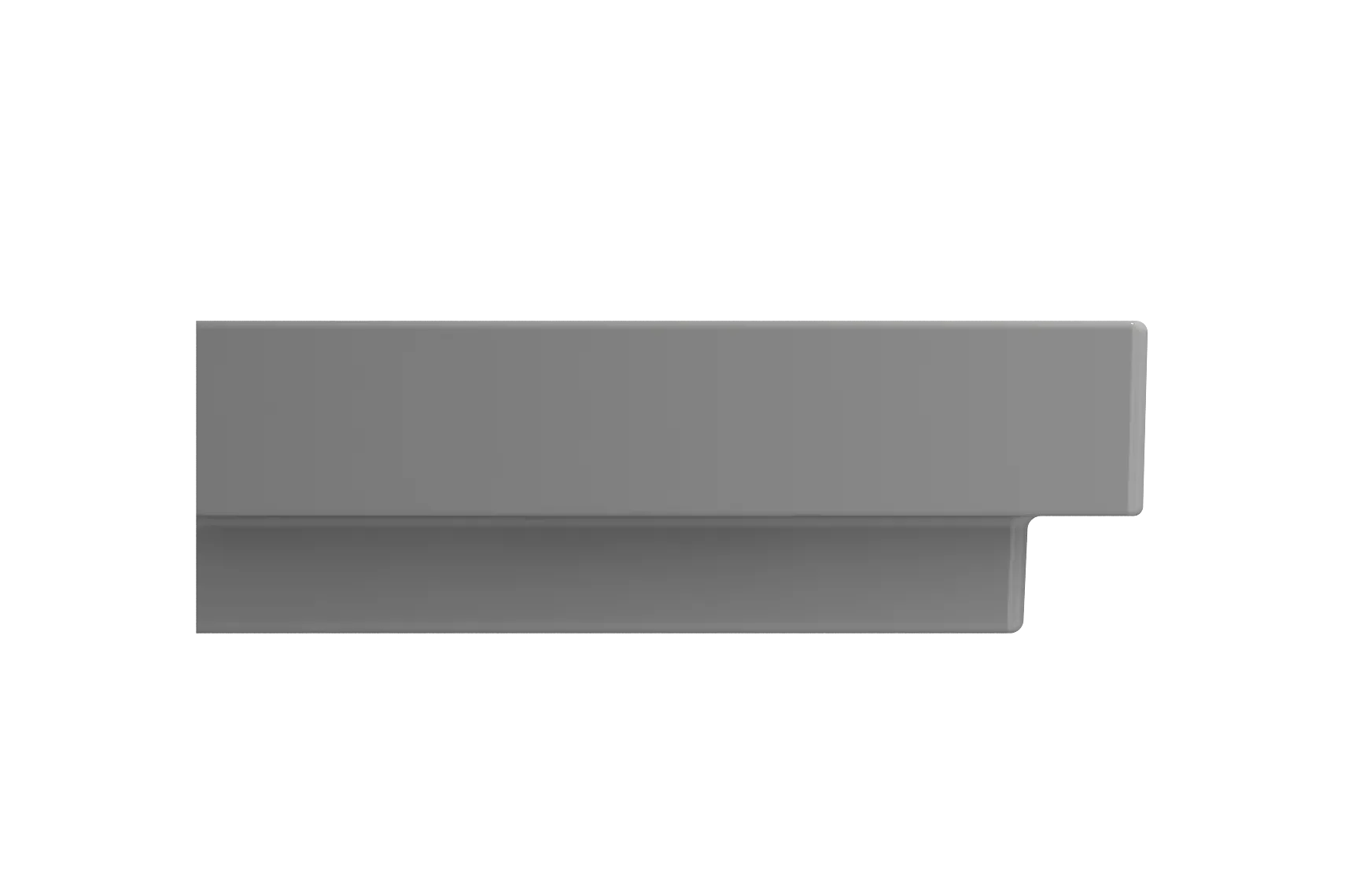 BOCCHI Scala 24" Rectangle Wallmount Fireclay Bathroom Sink, Matte Gray, Single Faucet Hole, 1077-006-0126