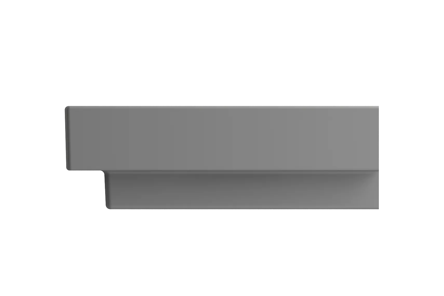 BOCCHI Scala 24" Rectangle Wallmount Fireclay Bathroom Sink, Matte Gray, Single Faucet Hole, 1077-006-0126
