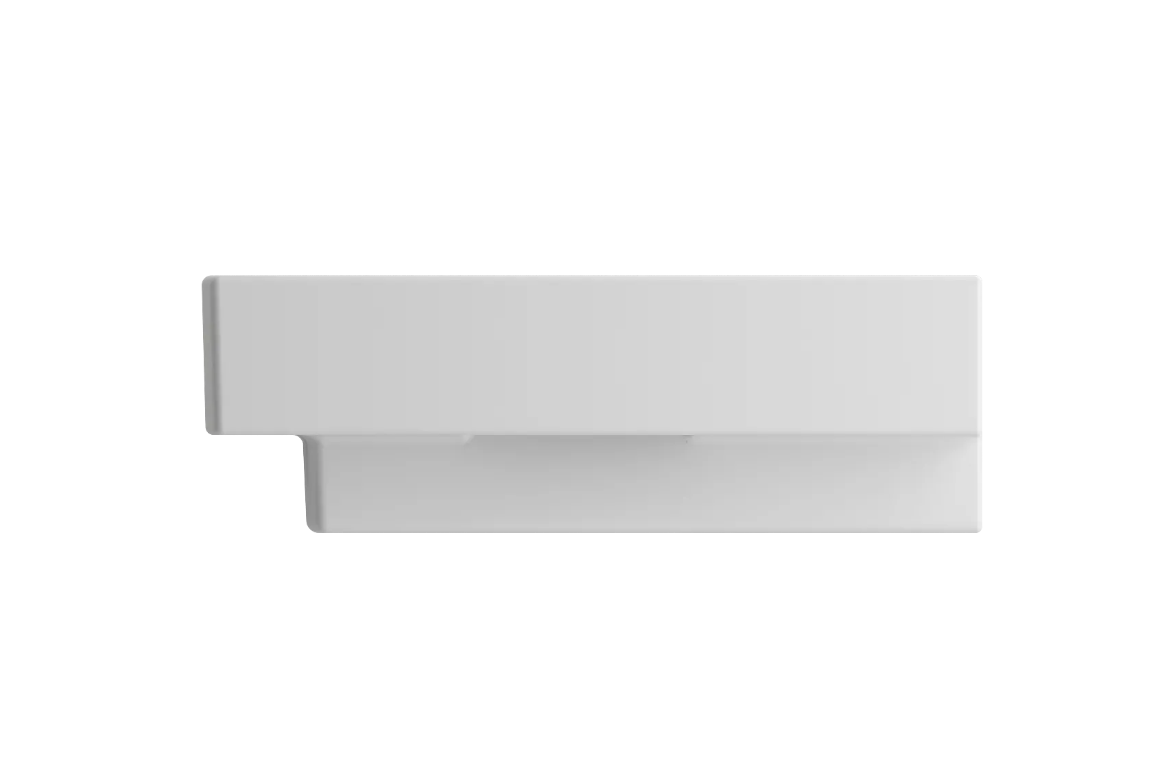BOCCHI Scala 40" Rectangle Wallmount Fireclay Bathroom Sink, Matte White, Single Faucet Hole, 1079-002-0126