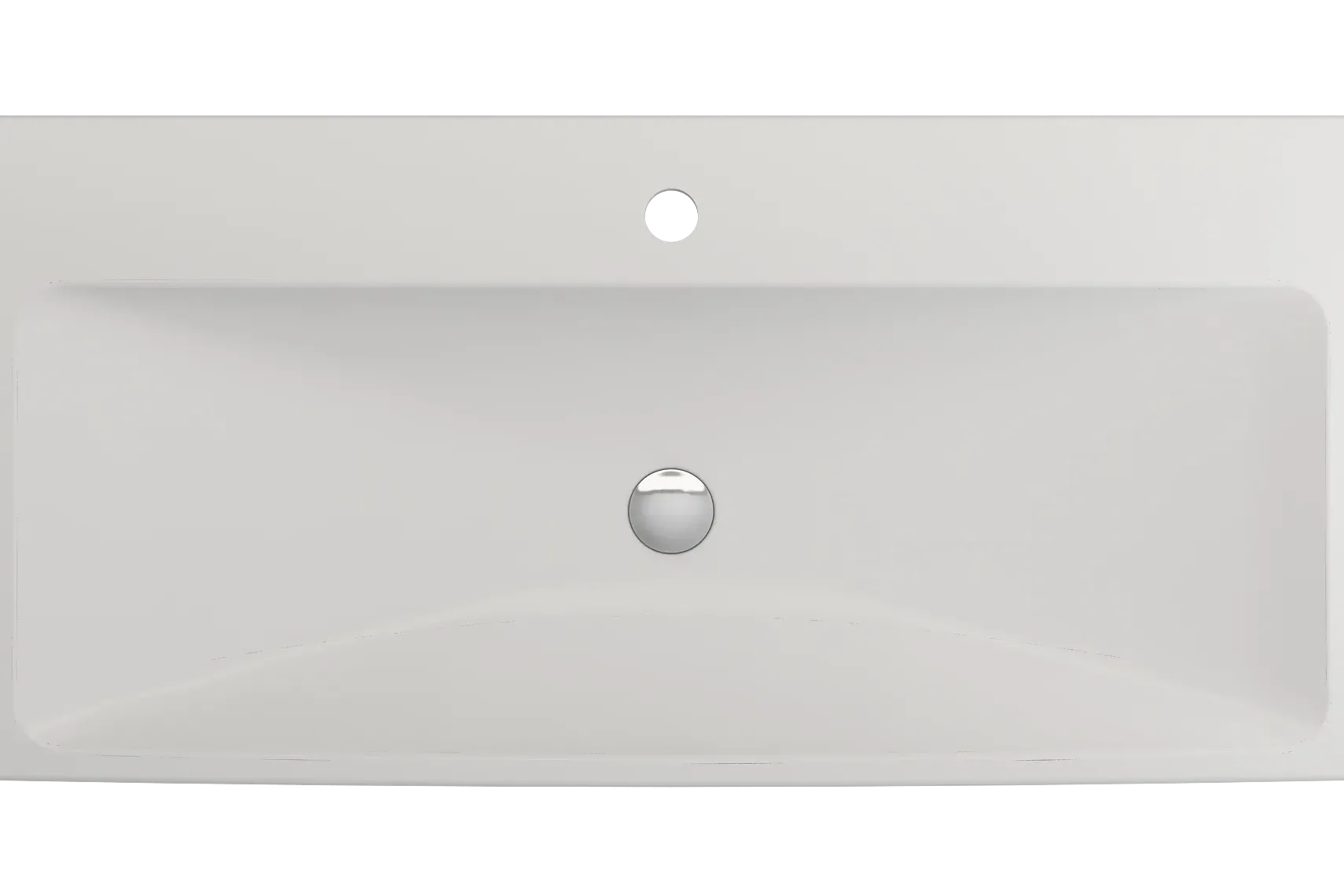 BOCCHI Scala 40" Rectangle Wallmount Fireclay Bathroom Sink, Matte White, Single Faucet Hole, 1079-002-0126
