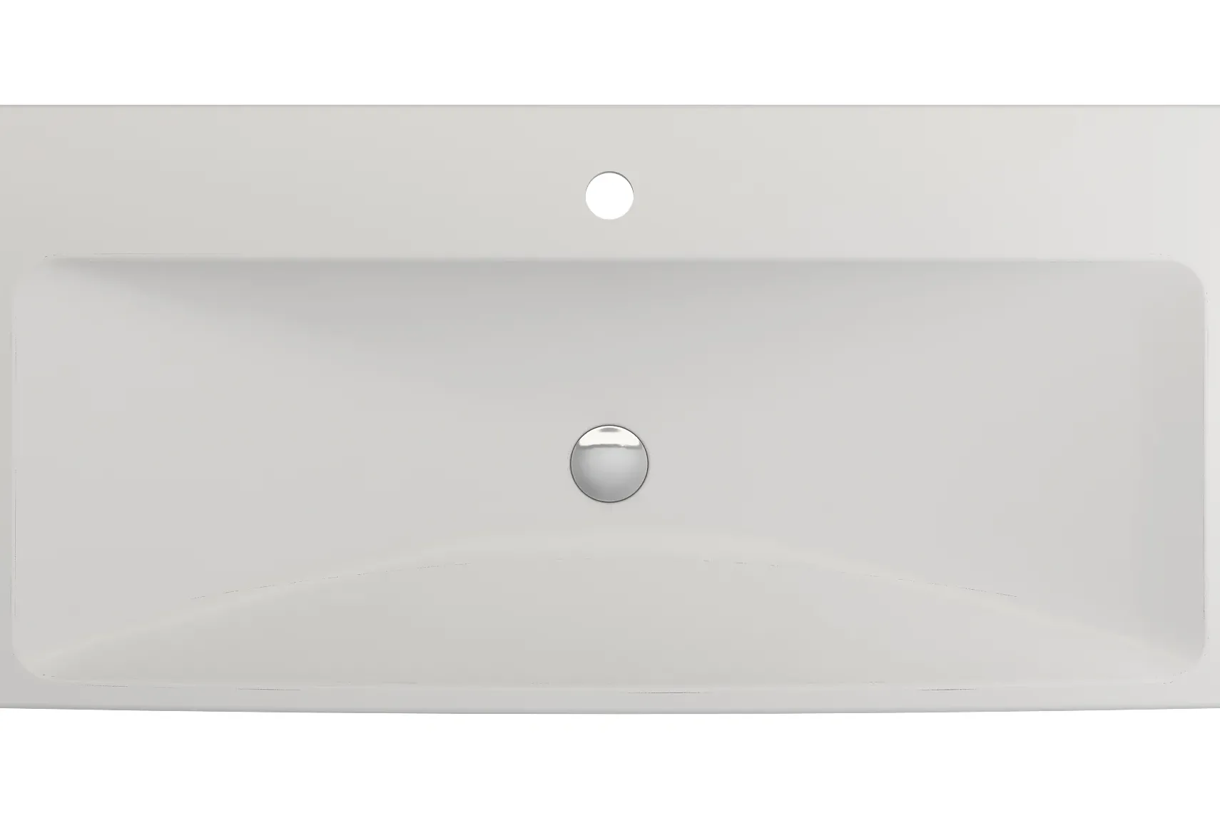 BOCCHI Scala 40" Rectangle Wallmount Fireclay Bathroom Sink, Matte White, Single Faucet Hole, 1079-002-0126