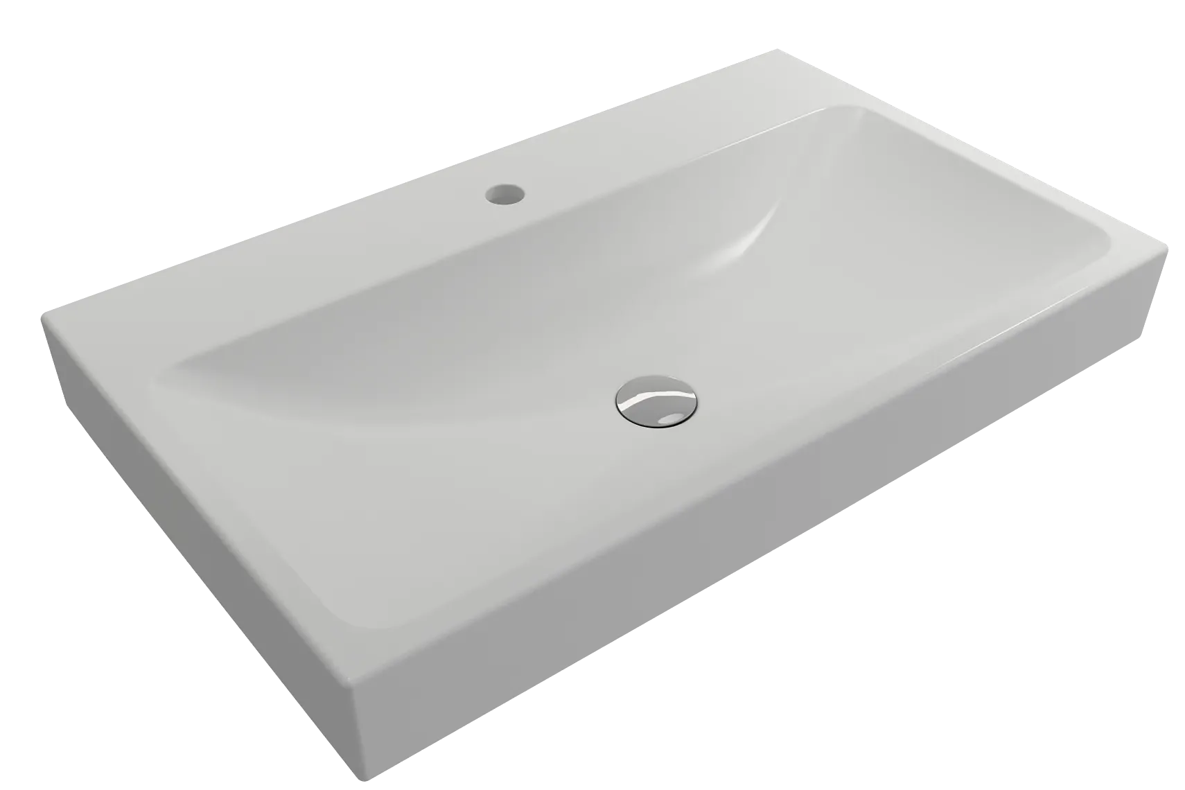 BOCCHI Scala 32" Rectangle Wallmount Fireclay Bathroom Sink, Matte White, Single Faucet Hole, 1078-002-0126