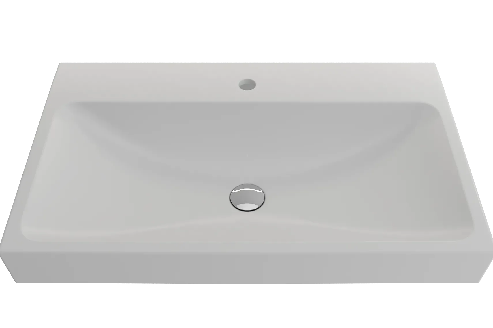 BOCCHI Scala 32" Rectangle Wallmount Fireclay Bathroom Sink, Matte White, Single Faucet Hole, 1078-002-0126