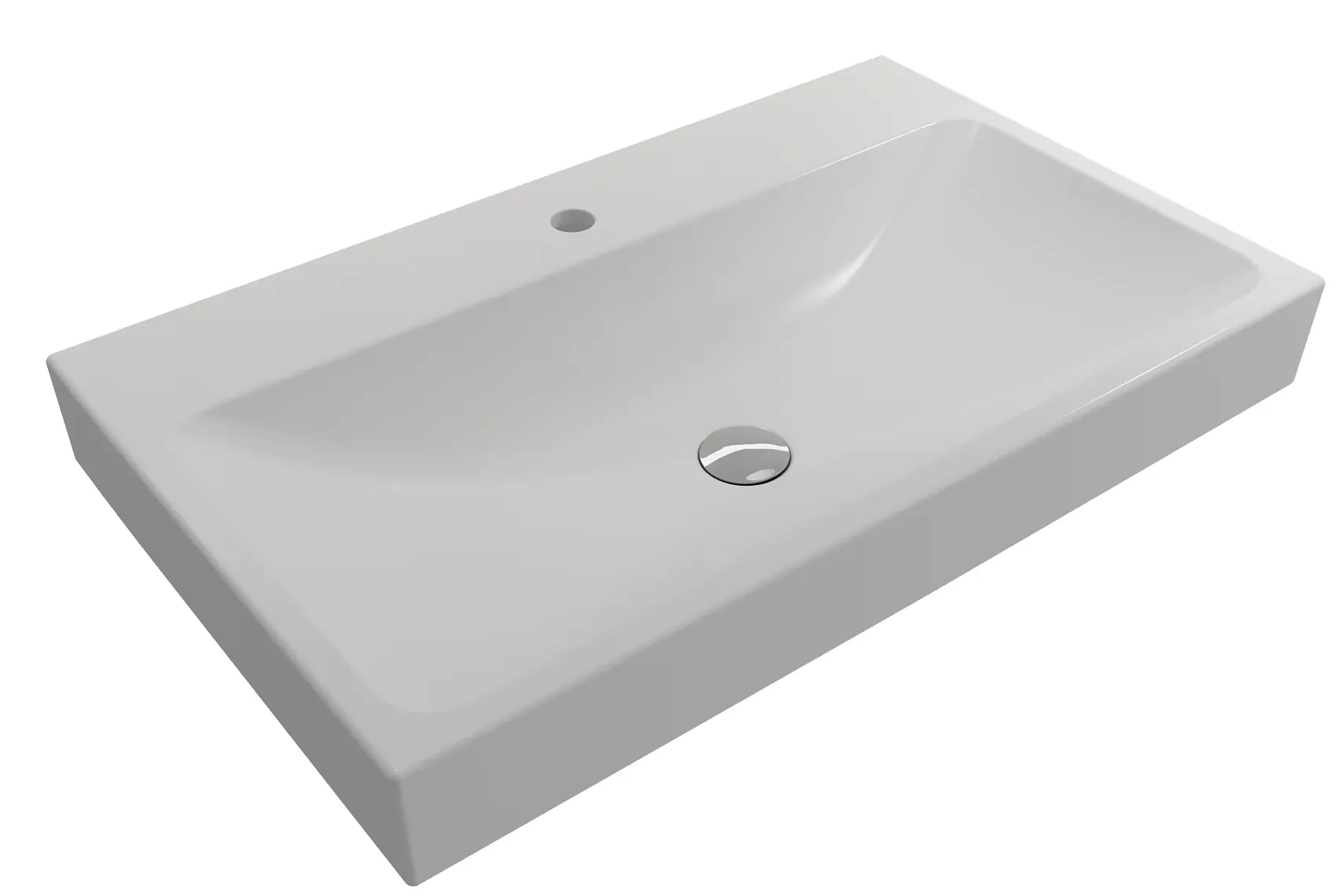 BOCCHI Scala 32" Rectangle Wallmount Fireclay Bathroom Sink, Matte White, Single Faucet Hole, 1078-002-0126