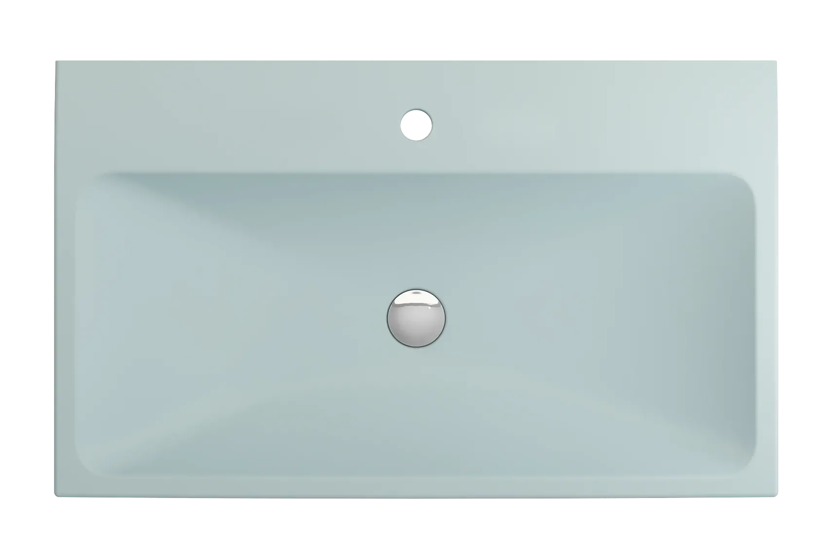 BOCCHI Scala 32" Rectangle Wallmount Fireclay Bathroom Sink, Matte Ice Blue, Single Faucet Hole, 1078-029-0126