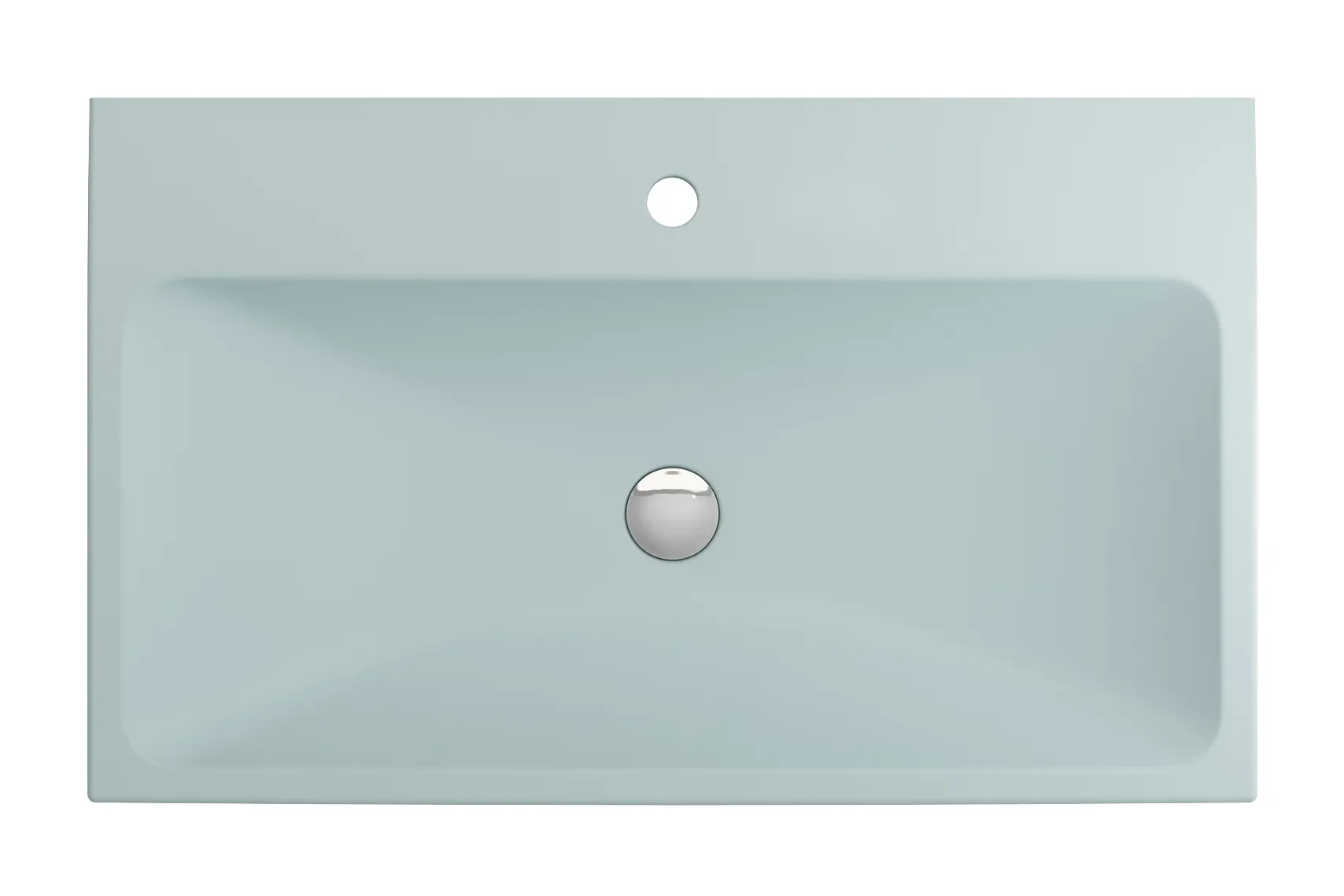 BOCCHI Scala 32" Rectangle Wallmount Fireclay Bathroom Sink, Matte Ice Blue, Single Faucet Hole, 1078-029-0126