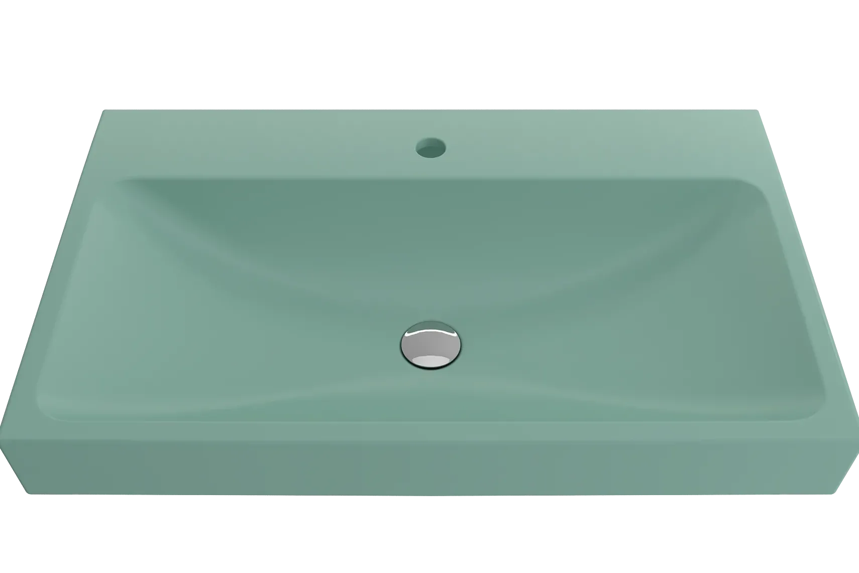 BOCCHI Scala 32" Rectangle Wallmount Fireclay Bathroom Sink, Matte Mint Green, Single Faucet Hole, 1078-033-0126