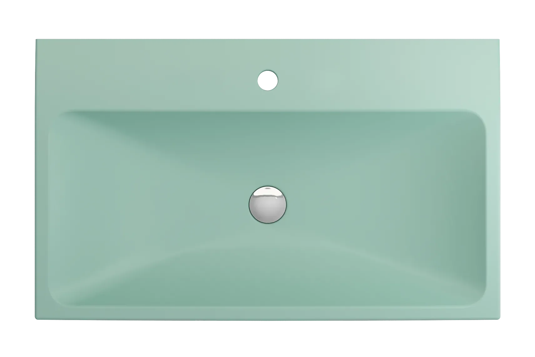BOCCHI Scala 32" Rectangle Wallmount Fireclay Bathroom Sink, Matte Mint Green, Single Faucet Hole, 1078-033-0126