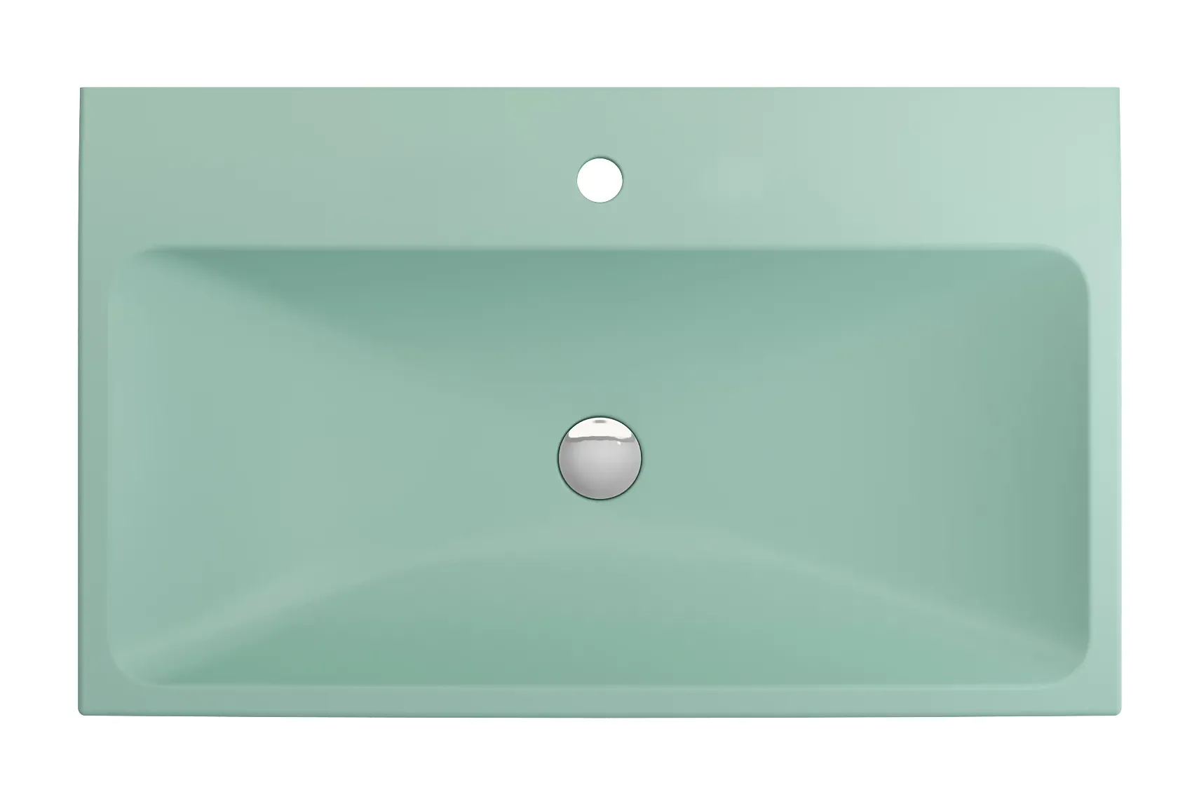 BOCCHI Scala 32" Rectangle Wallmount Fireclay Bathroom Sink, Matte Mint Green, Single Faucet Hole, 1078-033-0126