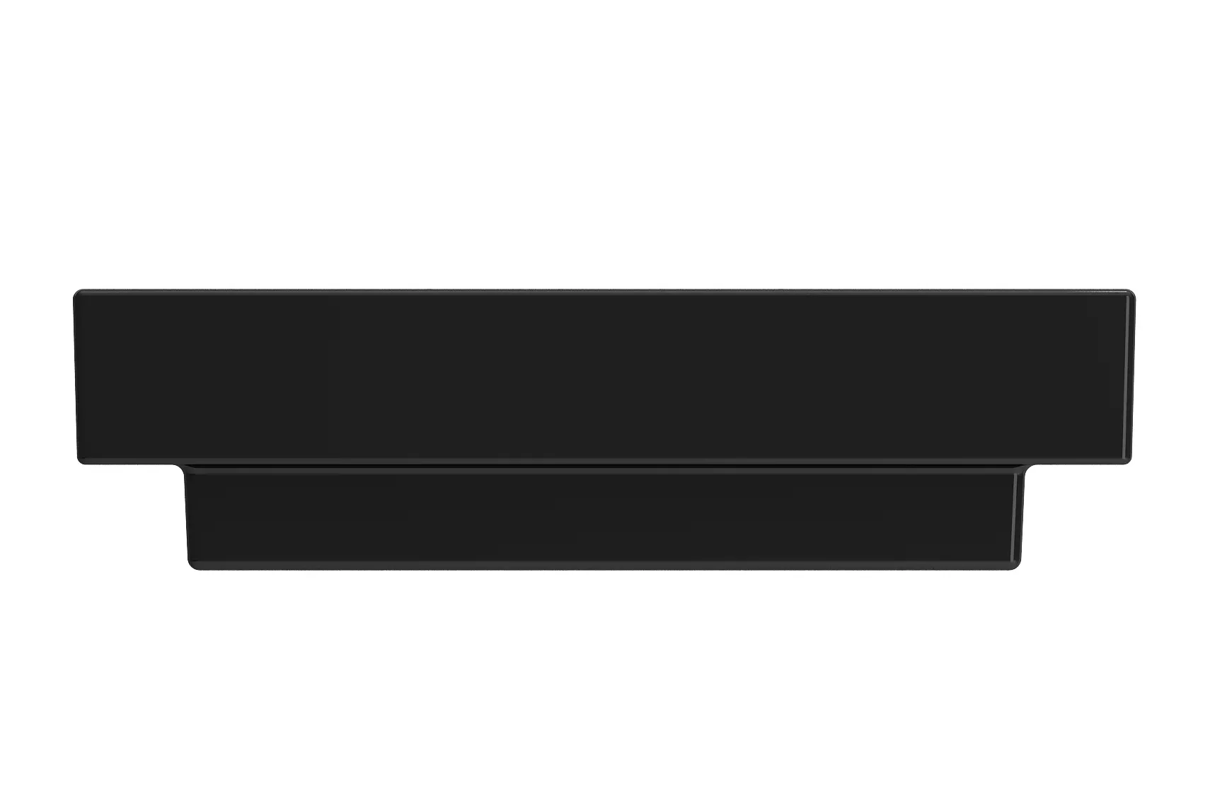 BOCCHI Scala 24" Rectangle Wallmount Fireclay Bathroom Sink, Black, 3 Faucet Hole, 1077-005-0127