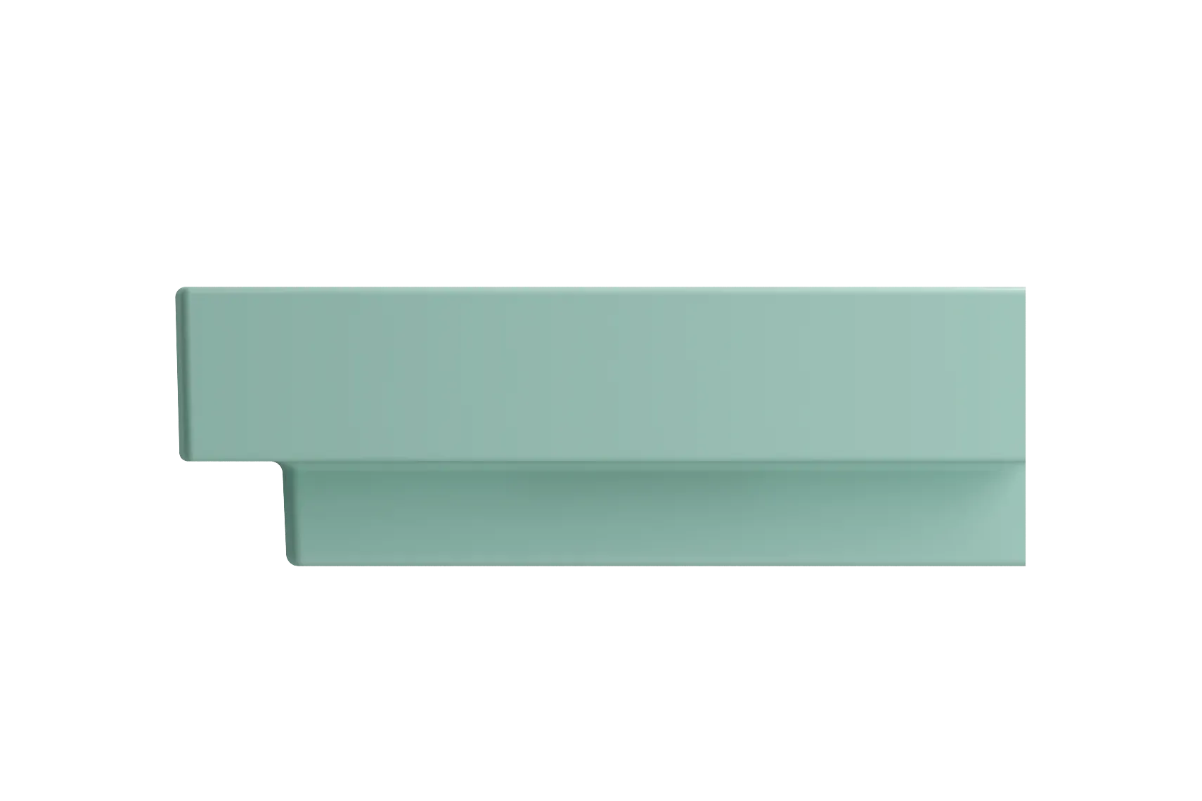 BOCCHI Scala 24" Rectangle Wallmount Fireclay Bathroom Sink, Matte Mint Green, 3 Faucet Hole, 1077-033-0127