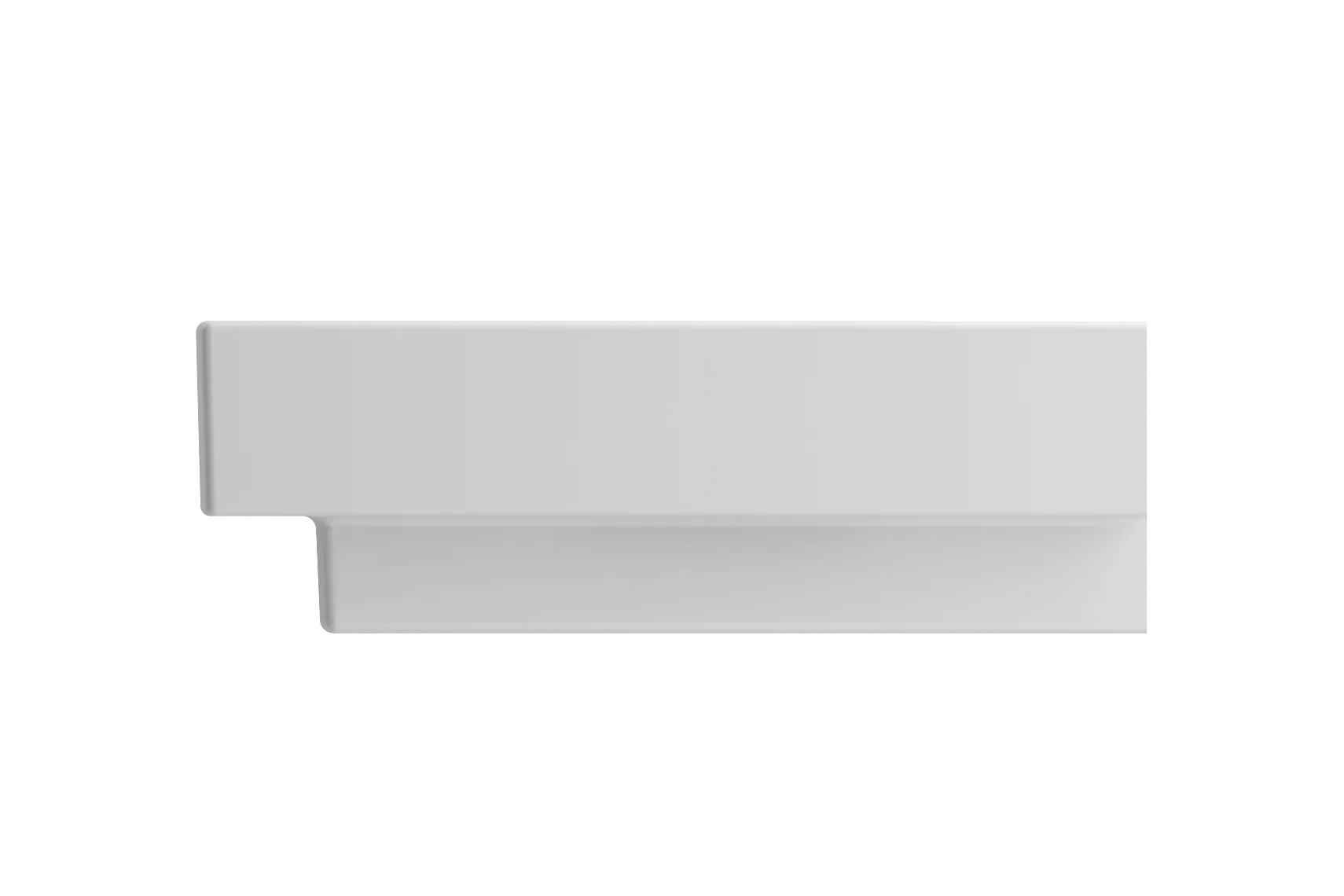 BOCCHI Scala 24" Rectangle Wallmount Fireclay Bathroom Sink, White, Single Faucet Hole, 1077-001-0126