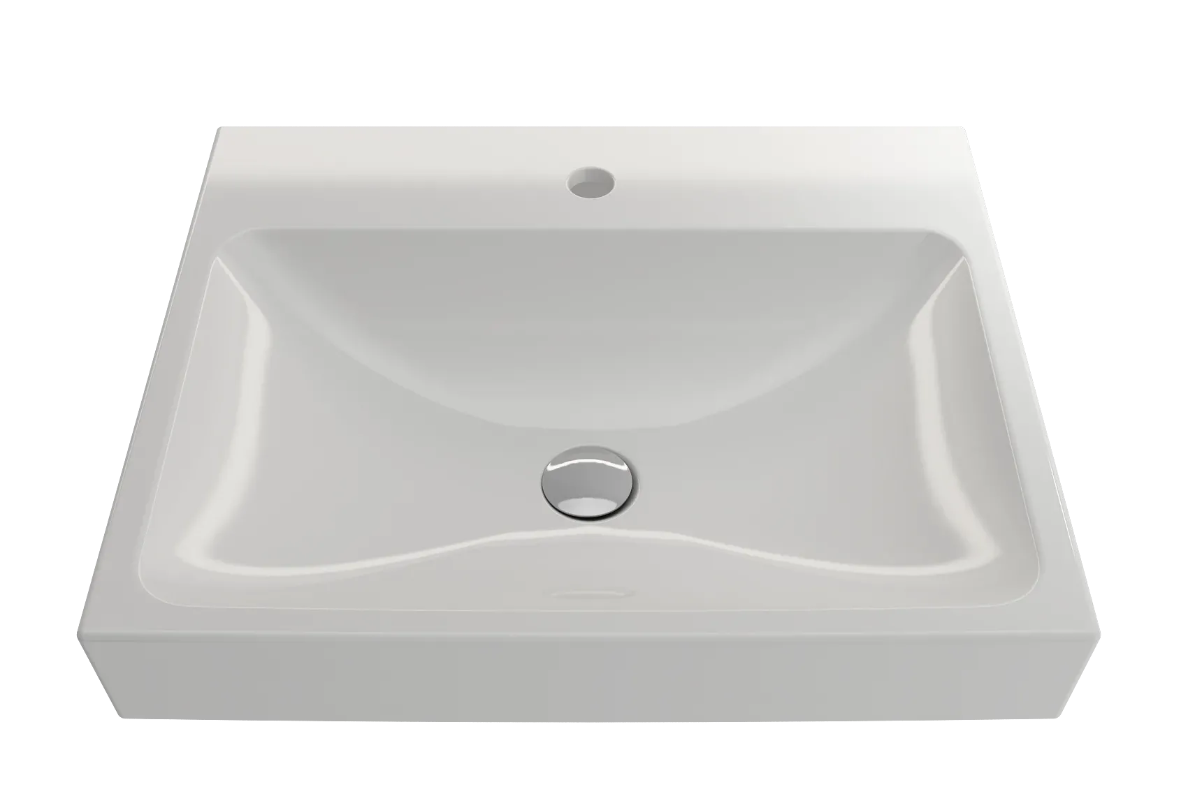 BOCCHI Scala 24" Rectangle Wallmount Fireclay Bathroom Sink, White, Single Faucet Hole, 1077-001-0126