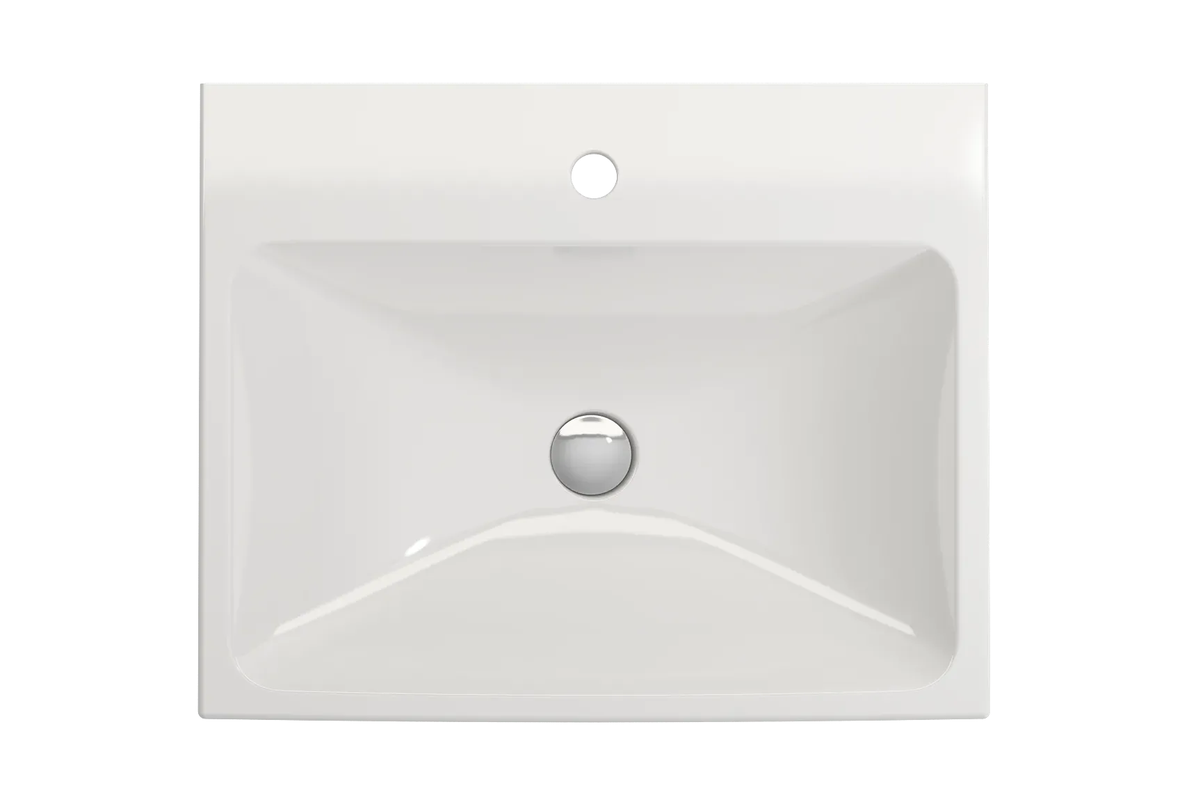 BOCCHI Scala 24" Rectangle Wallmount Fireclay Bathroom Sink, White, Single Faucet Hole, 1077-001-0126