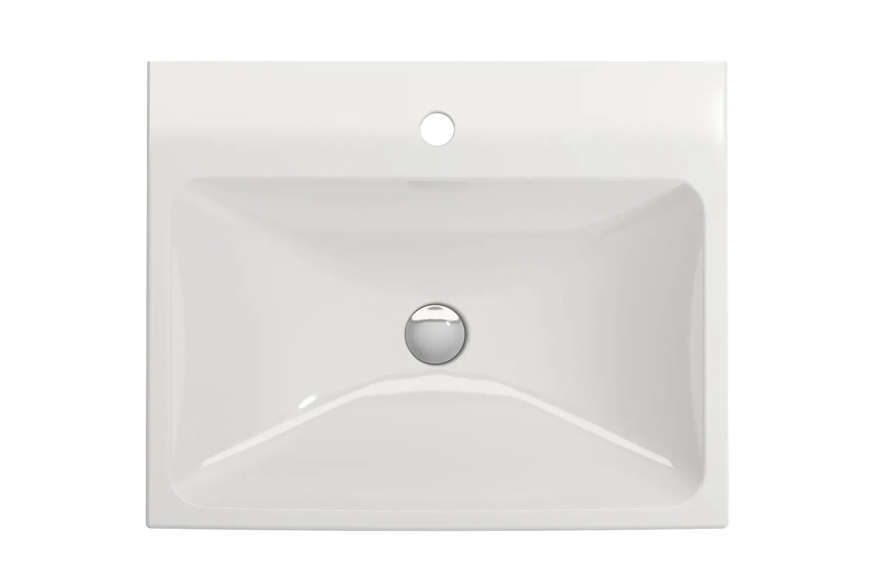 BOCCHI Scala 24" Rectangle Wallmount Fireclay Bathroom Sink, White, Single Faucet Hole, 1077-001-0126
