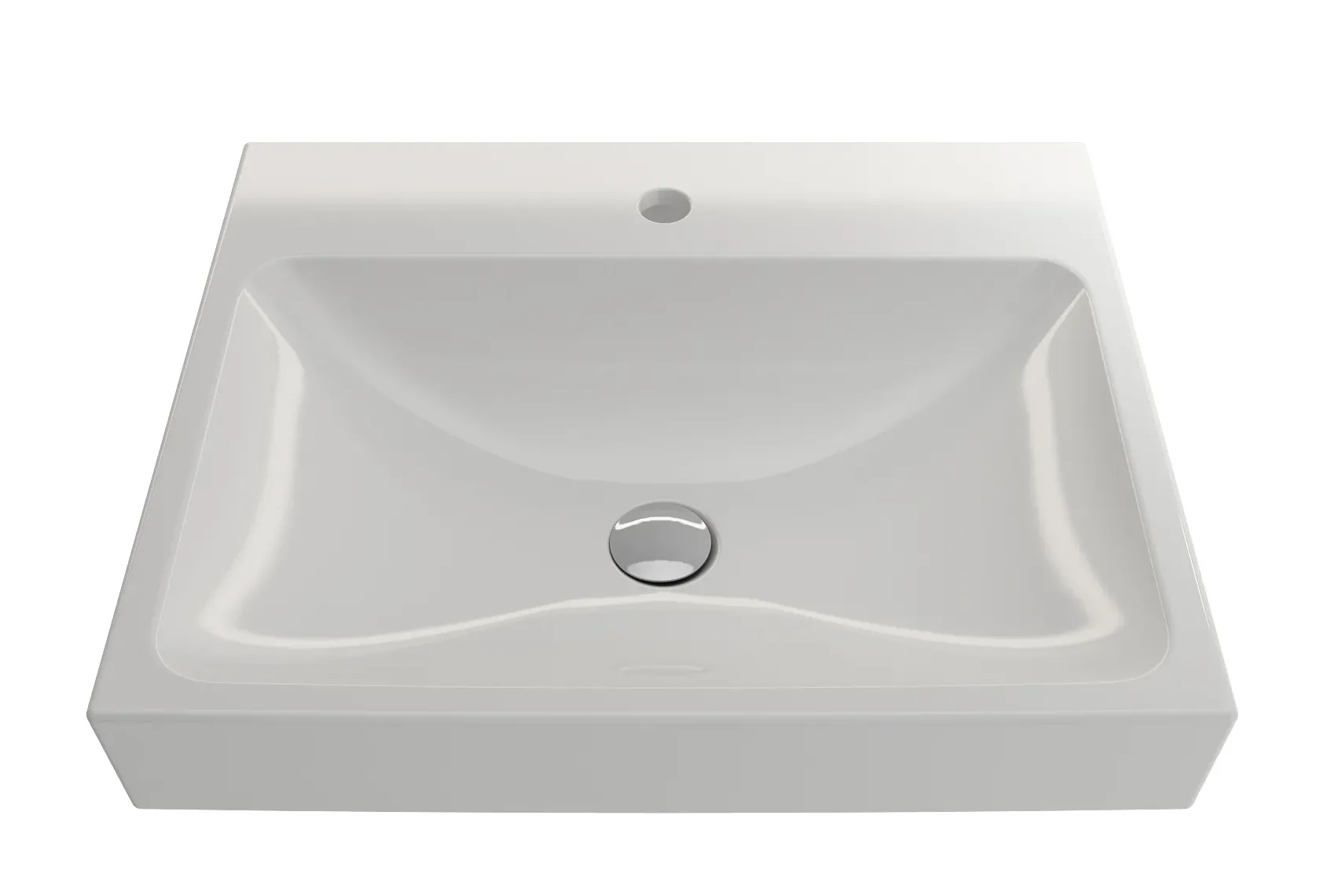 BOCCHI Scala 24" Rectangle Wallmount Fireclay Bathroom Sink, White, Single Faucet Hole, 1077-001-0126