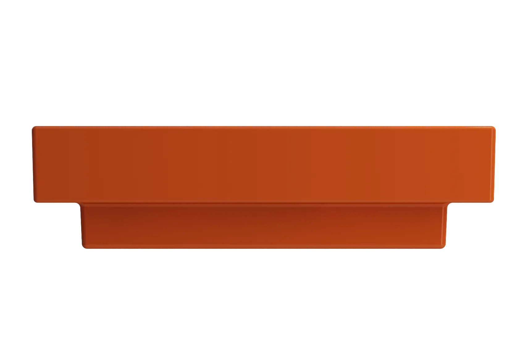 BOCCHI Scala 24" Rectangle Wallmount Fireclay Bathroom Sink, Orange, 3 Faucet Hole, 1077-012-0127