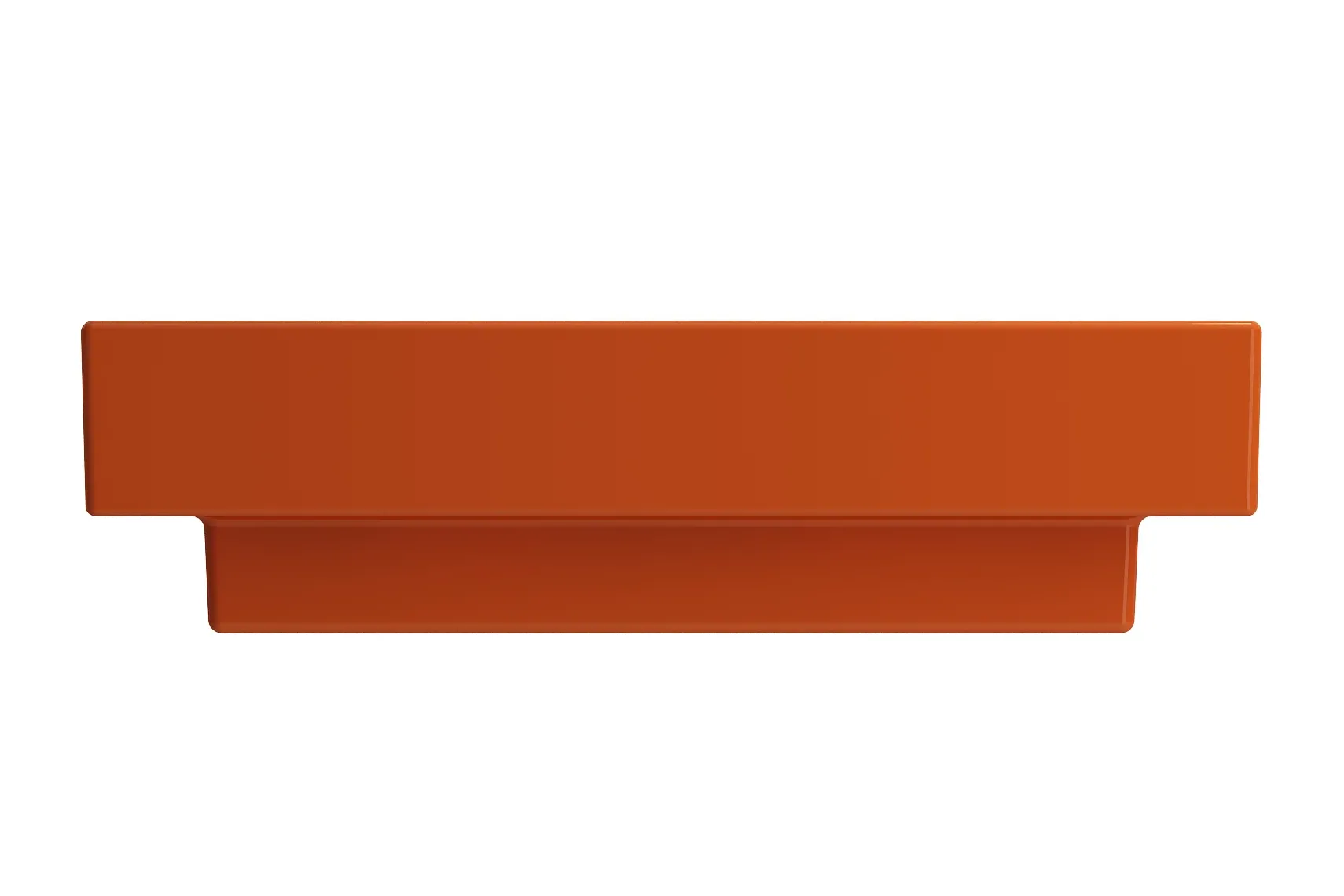 BOCCHI Scala 24" Rectangle Wallmount Fireclay Bathroom Sink, Orange, 3 Faucet Hole, 1077-012-0127