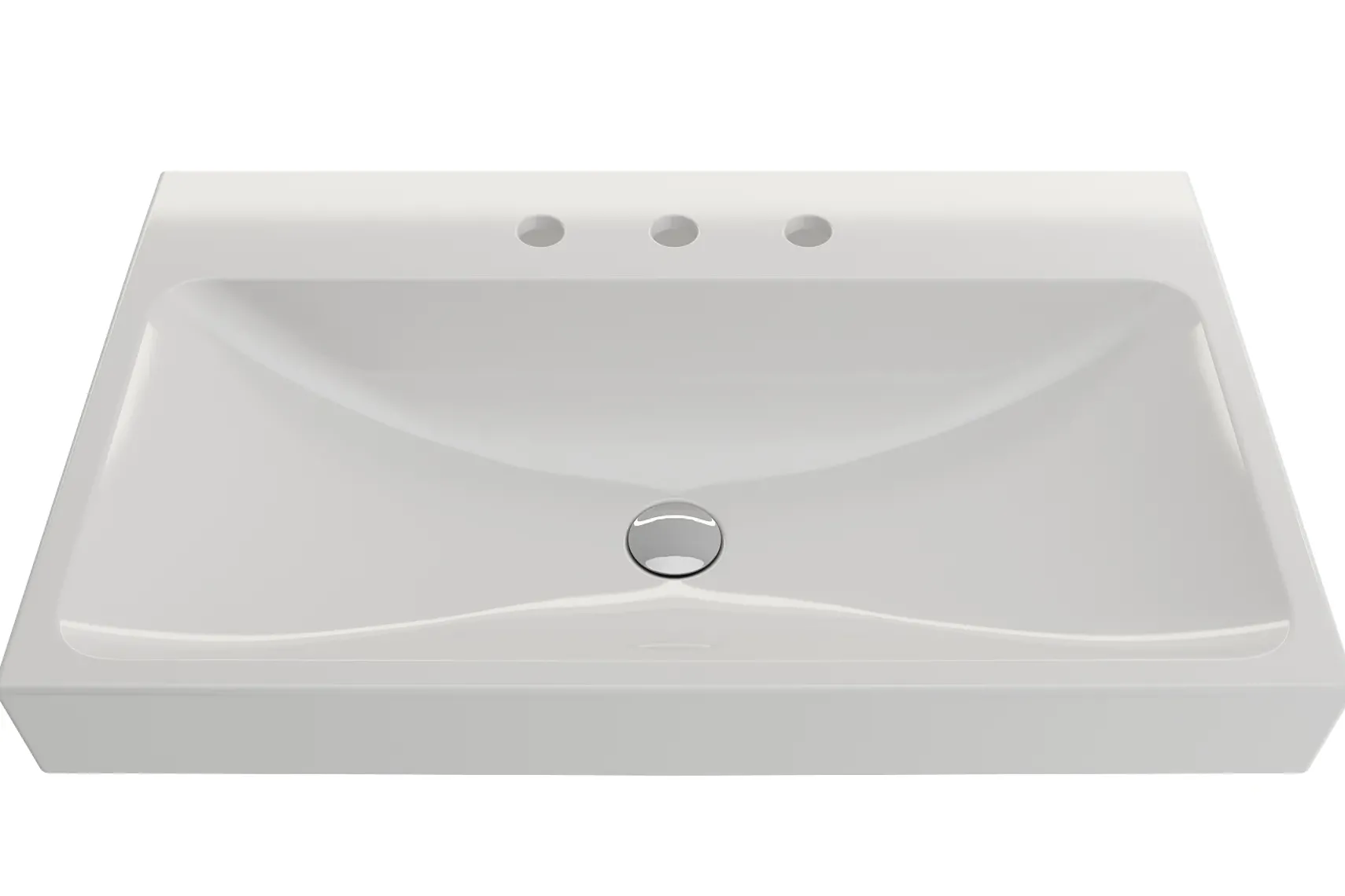 BOCCHI Scala 32" Rectangle Wallmount Fireclay Bathroom Sink, White, 3 Faucet Hole, 1078-001-0127