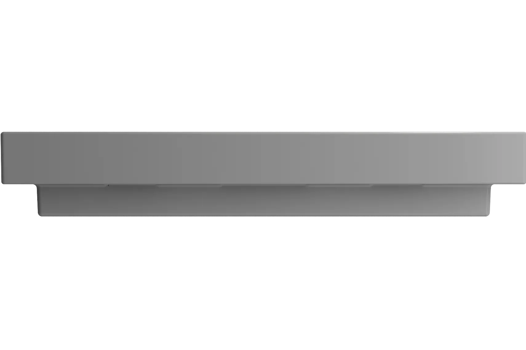 BOCCHI Scala 40" Rectangle Wallmount Fireclay Bathroom Sink, Matte Gray, Single Faucet Hole, 1079-006-0126
