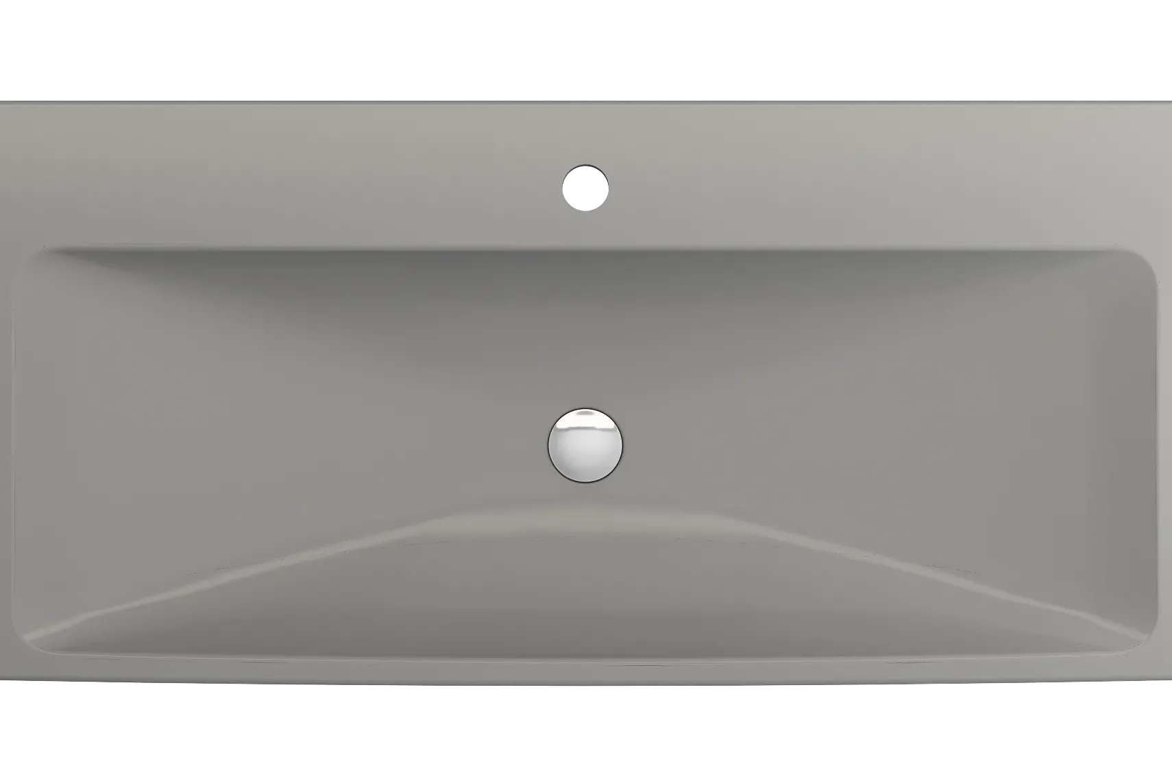 BOCCHI Scala 40" Rectangle Wallmount Fireclay Bathroom Sink, Matte Gray, Single Faucet Hole, 1079-006-0126
