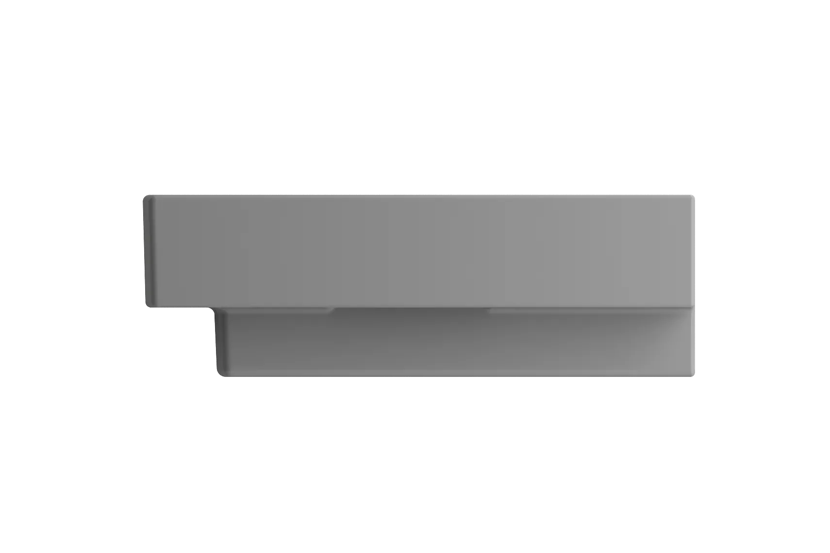 BOCCHI Scala 40" Rectangle Wallmount Fireclay Bathroom Sink, Matte Gray, Single Faucet Hole, 1079-006-0126