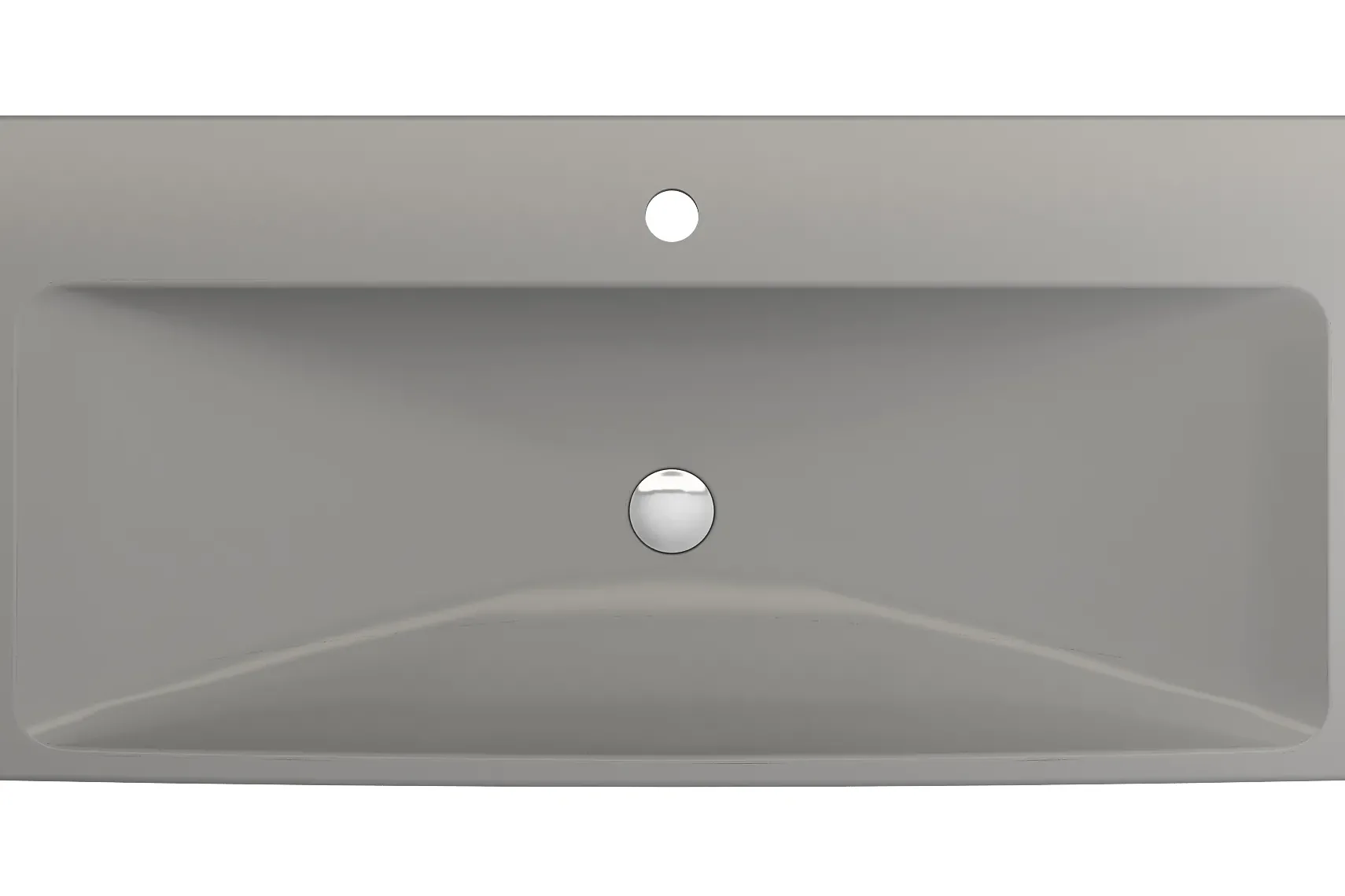 BOCCHI Scala 40" Rectangle Wallmount Fireclay Bathroom Sink, Matte Gray, Single Faucet Hole, 1079-006-0126