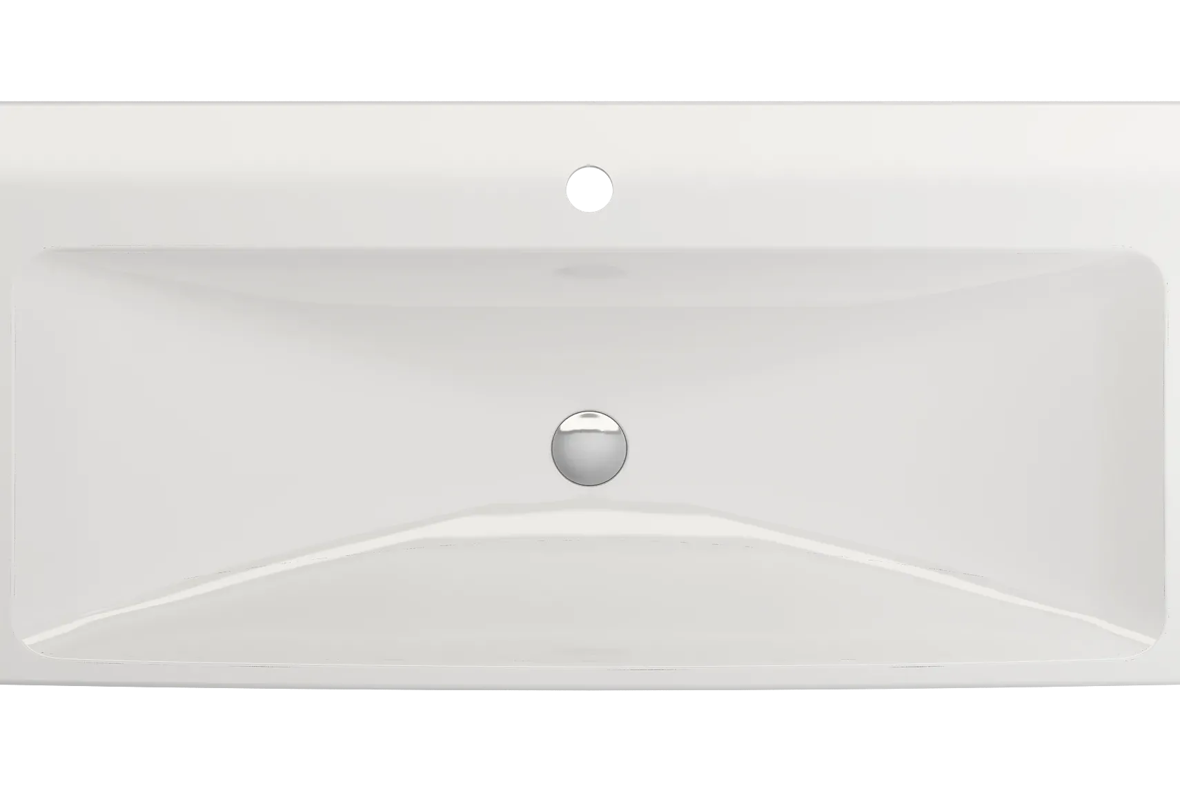 BOCCHI Scala 40" Rectangle Wallmount Fireclay Bathroom Sink, White, Single Faucet Hole, 1079-001-0126