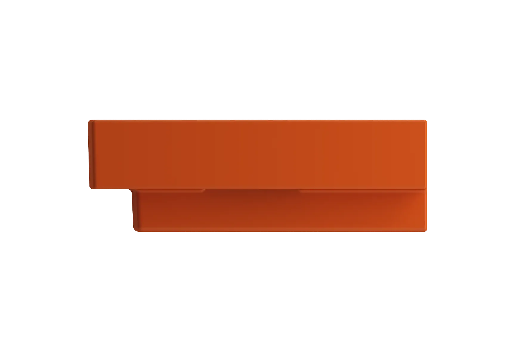 BOCCHI Scala 40" Rectangle Wallmount Fireclay Bathroom Sink, Orange, Single Faucet Hole, 1079-012-0126