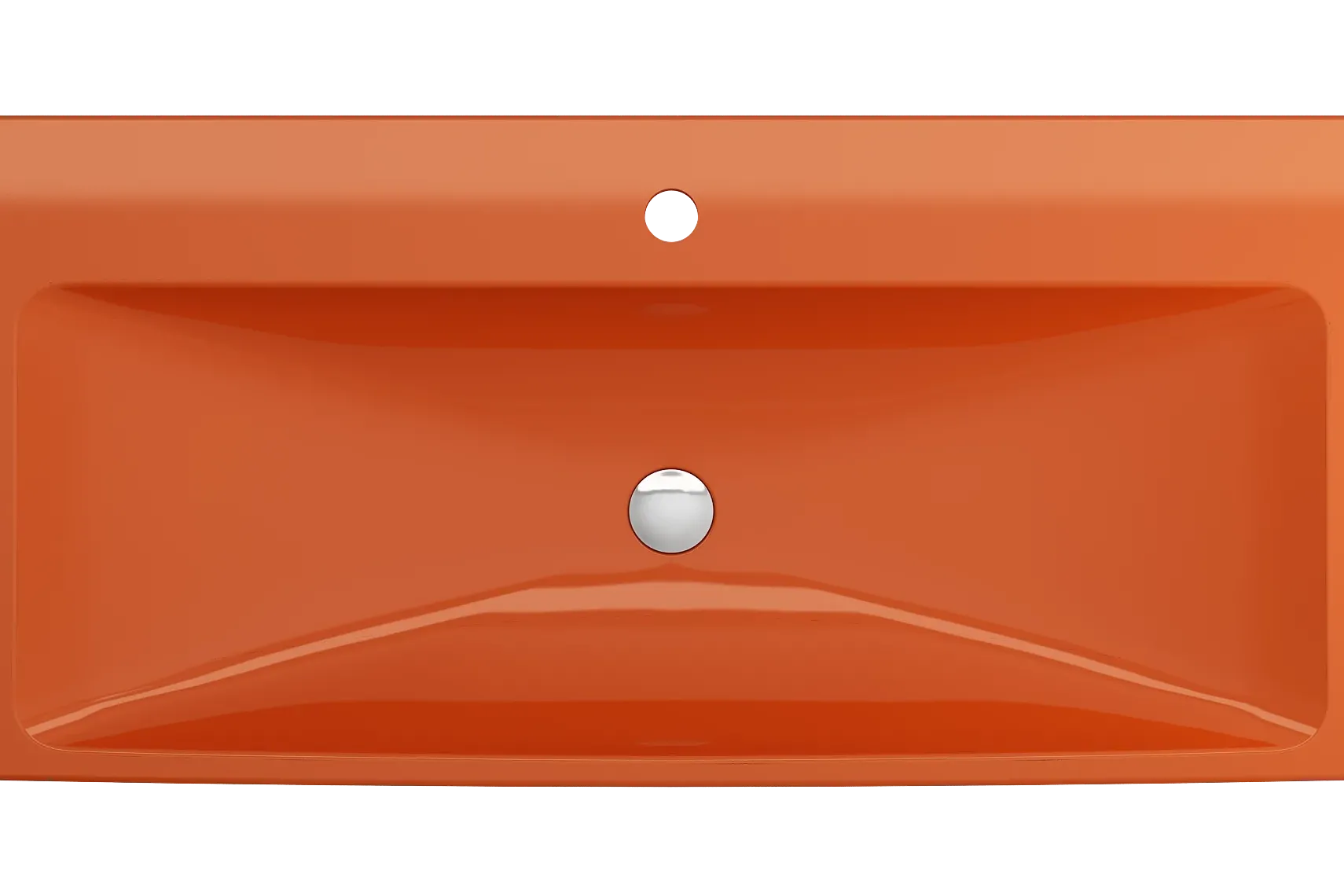 BOCCHI Scala 40" Rectangle Wallmount Fireclay Bathroom Sink, Orange, Single Faucet Hole, 1079-012-0126