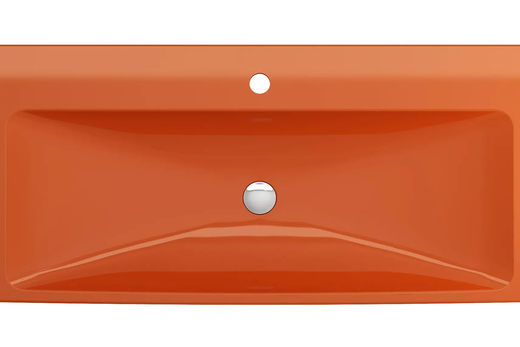 BOCCHI Scala 40" Rectangle Wallmount Fireclay Bathroom Sink, Orange, Single Faucet Hole, 1079-012-0126