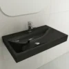 BOCCHI Scala 32" Rectangle Wallmount Fireclay Bathroom Sink, Black, Single Faucet Hole, 1078-005-0126