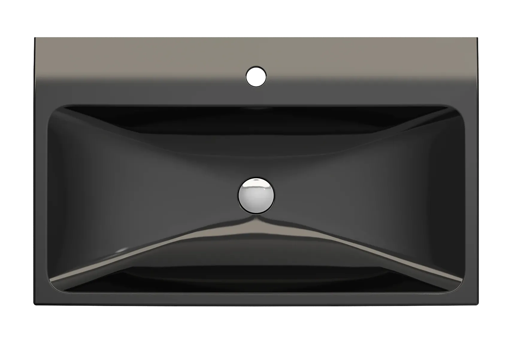 BOCCHI Scala 32" Rectangle Wallmount Fireclay Bathroom Sink, Black, Single Faucet Hole, 1078-005-0126
