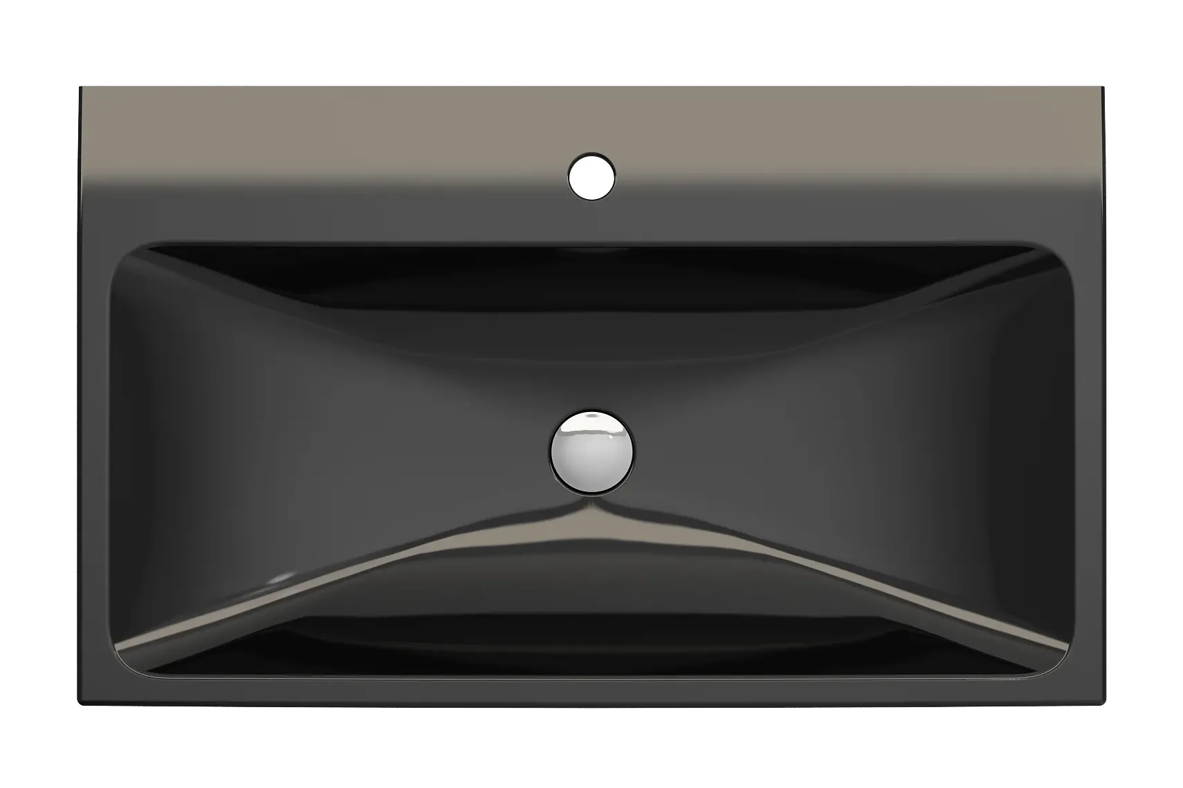 BOCCHI Scala 32" Rectangle Wallmount Fireclay Bathroom Sink, Black, Single Faucet Hole, 1078-005-0126