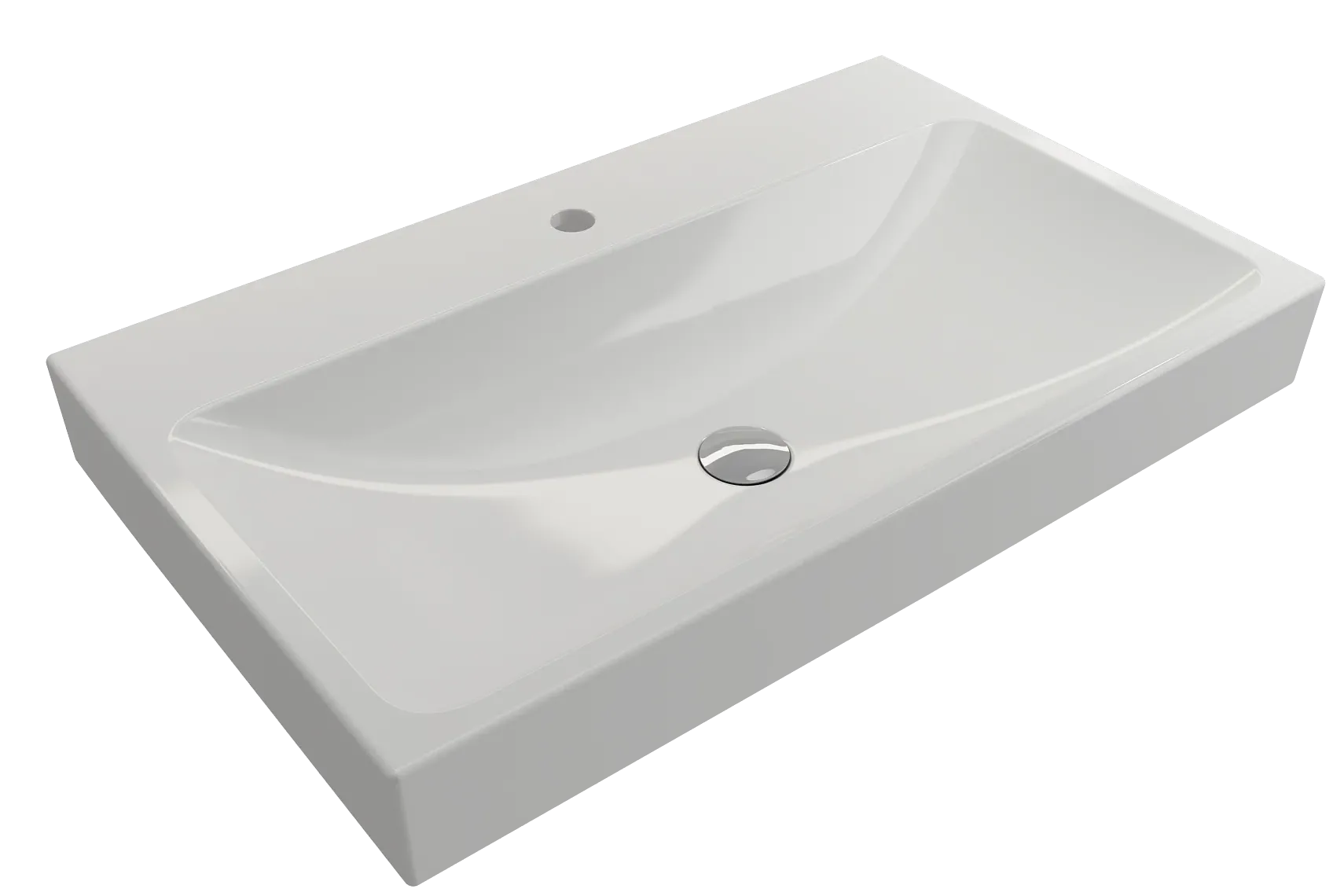 BOCCHI Scala 32" Rectangle Wallmount Fireclay Bathroom Sink, White, Single Faucet Hole, 1078-001-0126
