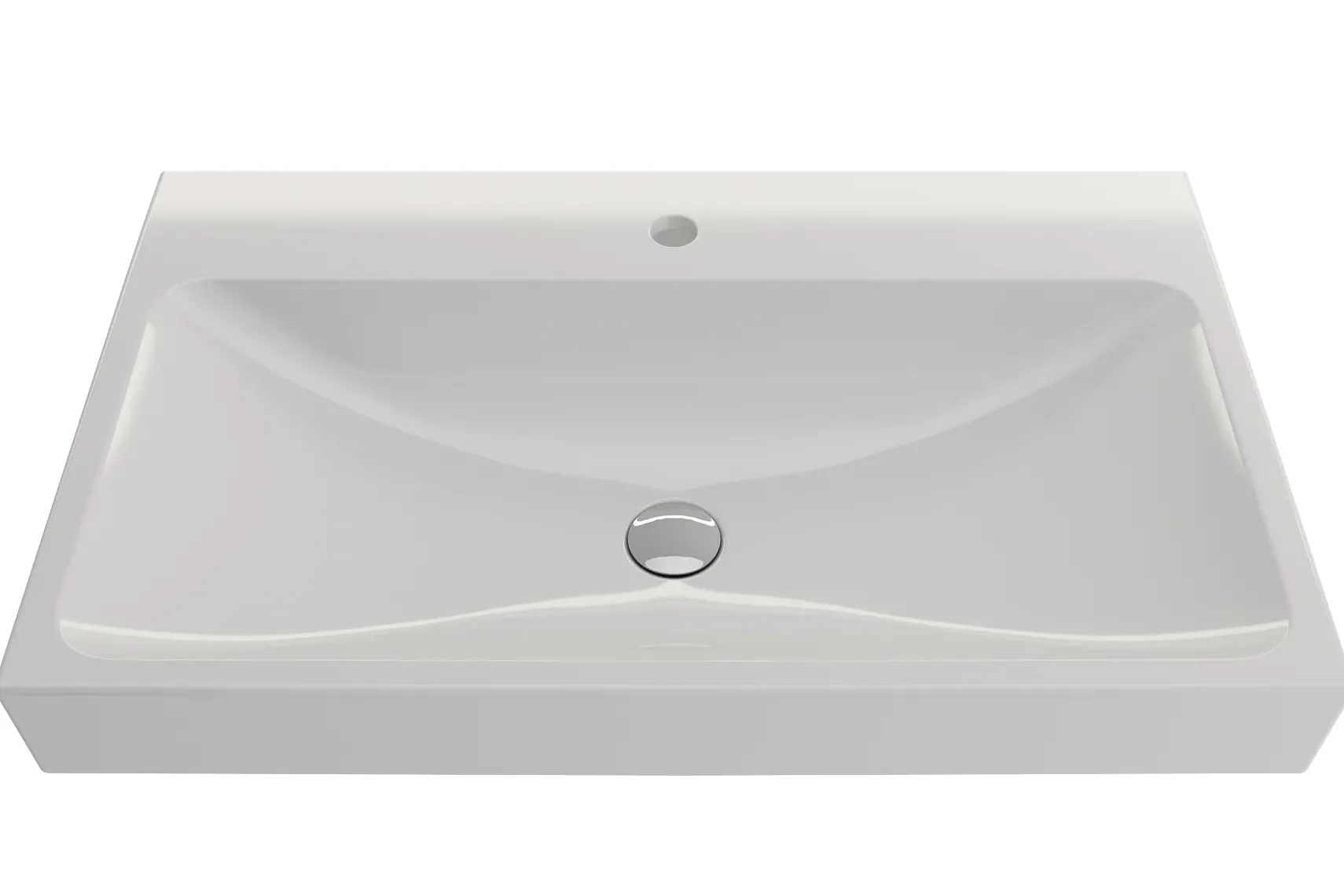 BOCCHI Scala 32" Rectangle Wallmount Fireclay Bathroom Sink, White, Single Faucet Hole, 1078-001-0126
