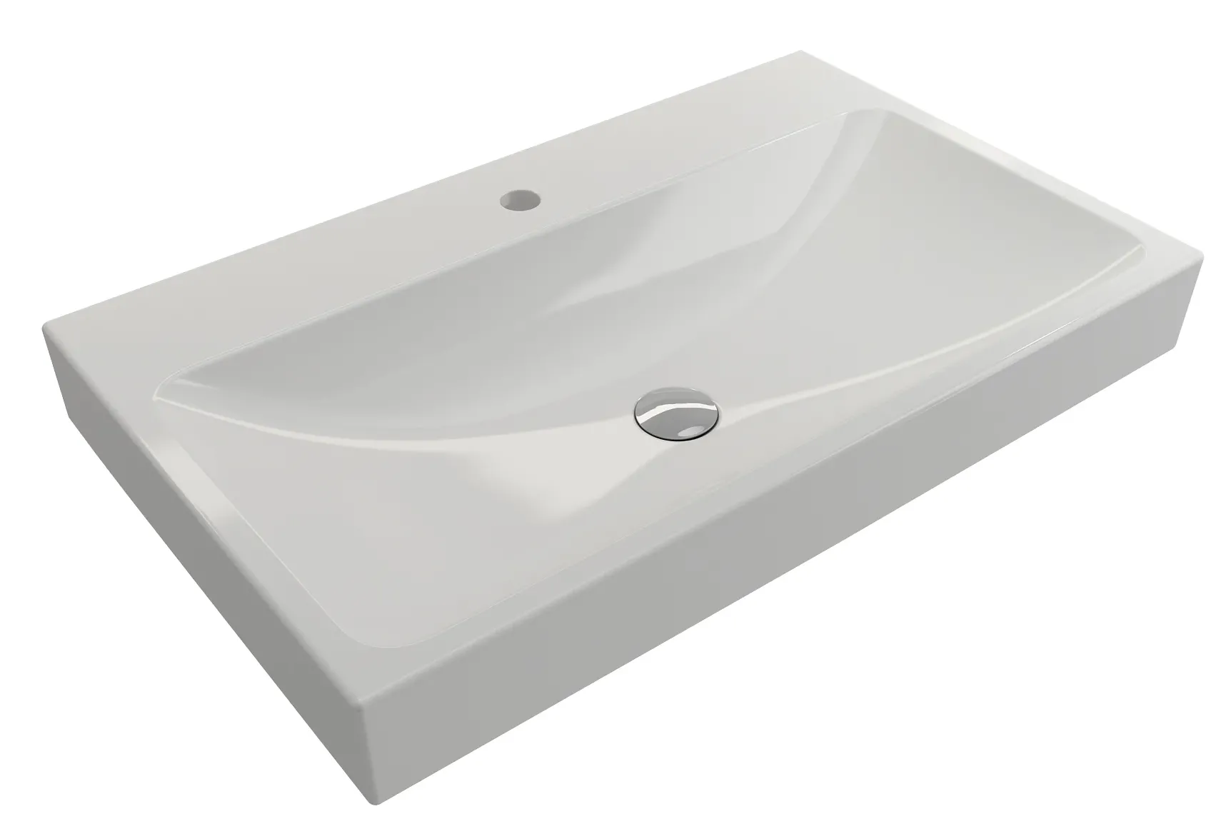 BOCCHI Scala 32" Rectangle Wallmount Fireclay Bathroom Sink, White, Single Faucet Hole, 1078-001-0126