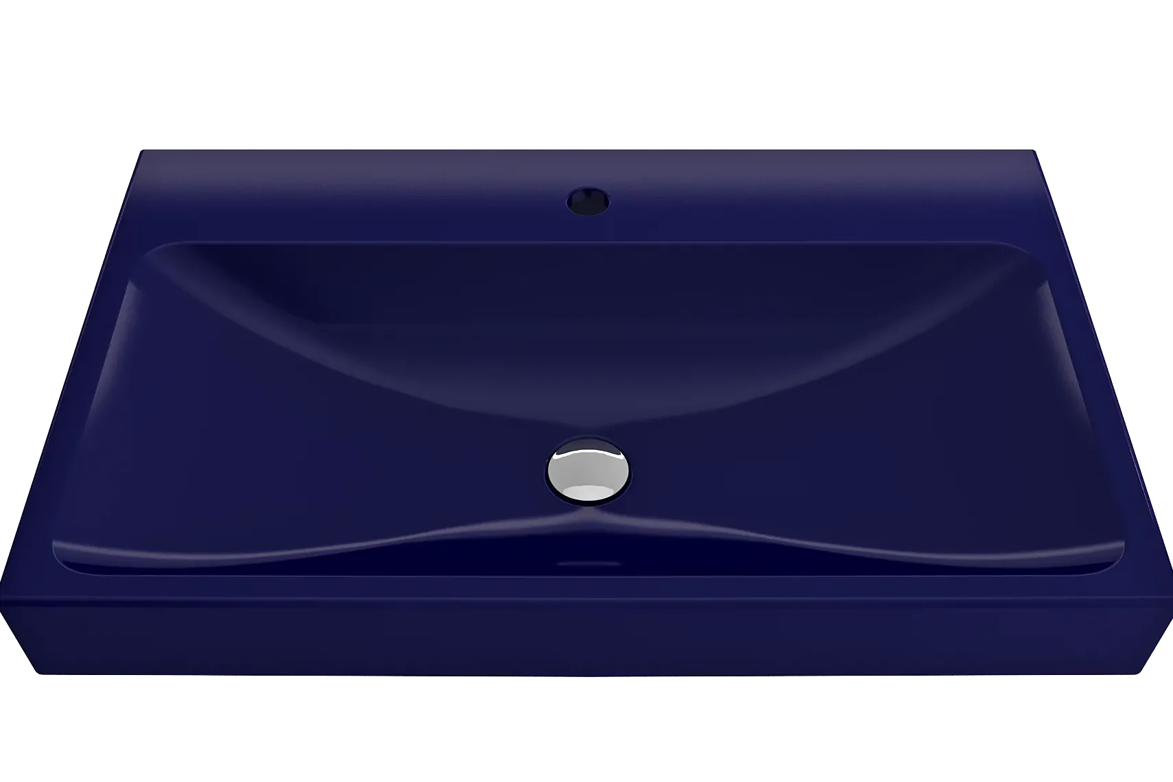 BOCCHI Scala 32" Rectangle Wallmount Fireclay Bathroom Sink, Sapphire Blue, Single Faucet Hole, 1078-010-0126