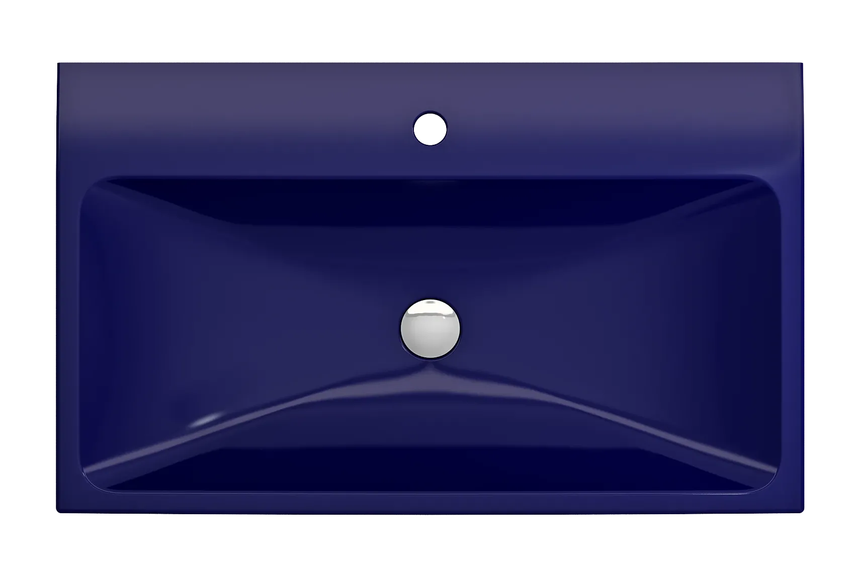 BOCCHI Scala 32" Rectangle Wallmount Fireclay Bathroom Sink, Sapphire Blue, Single Faucet Hole, 1078-010-0126