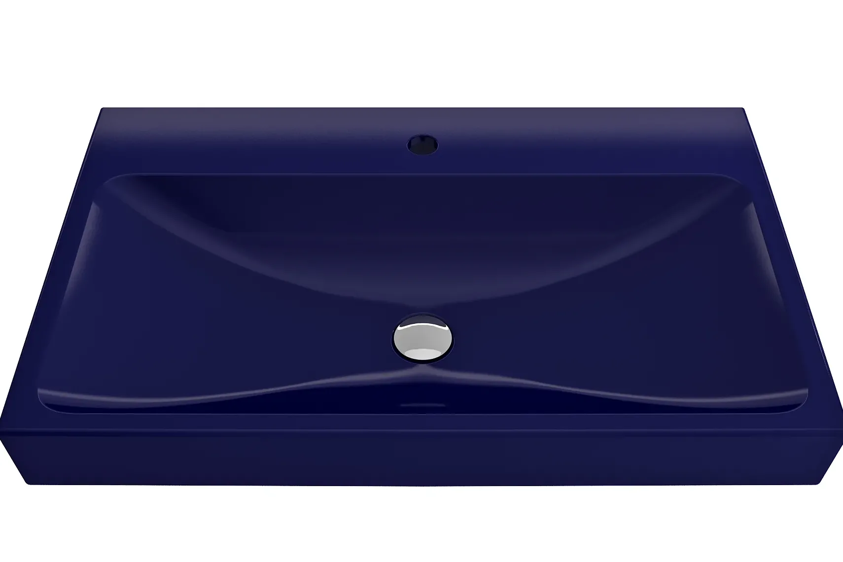 BOCCHI Scala 32" Rectangle Wallmount Fireclay Bathroom Sink, Sapphire Blue, Single Faucet Hole, 1078-010-0126