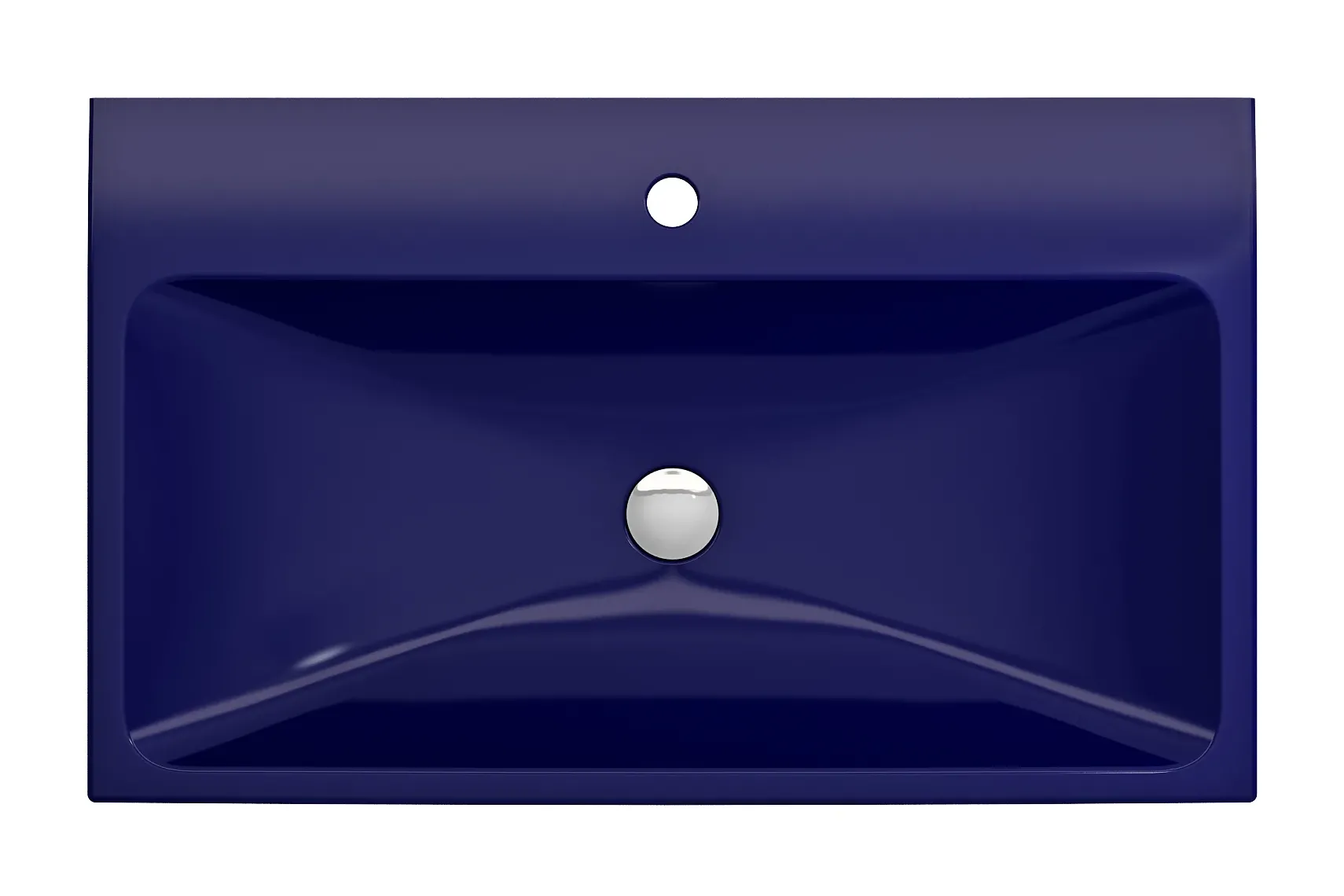 BOCCHI Scala 32" Rectangle Wallmount Fireclay Bathroom Sink, Sapphire Blue, Single Faucet Hole, 1078-010-0126