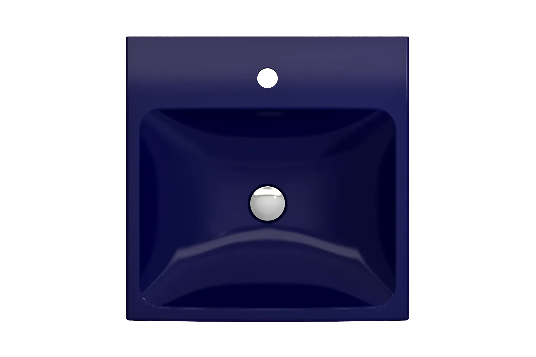 BOCCHI Scala 19" Square Wallmount Fireclay Bathroom Sink, Sapphire Blue, Single Faucet Hole, 1076-010-0126