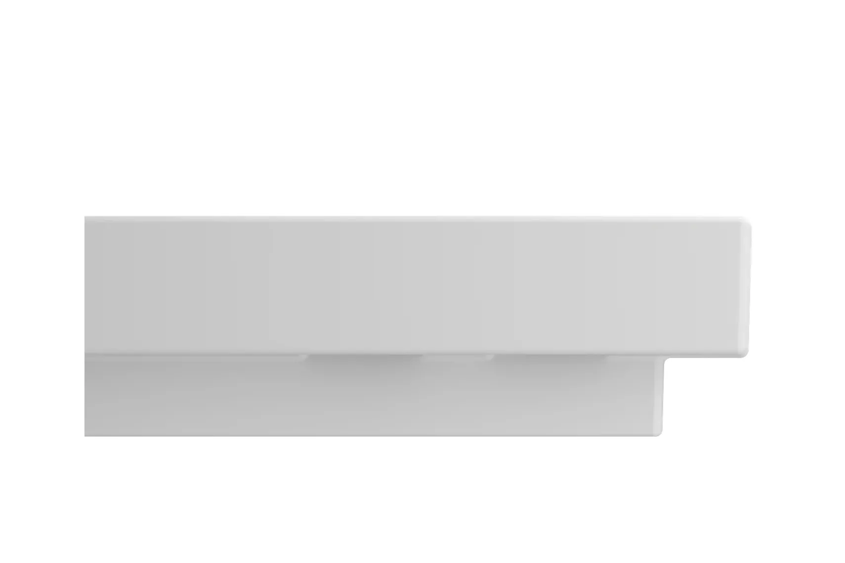 BOCCHI Scala 19" Square Wallmount Fireclay Bathroom Sink, Matte White, Single Faucet Hole, 1076-002-0126