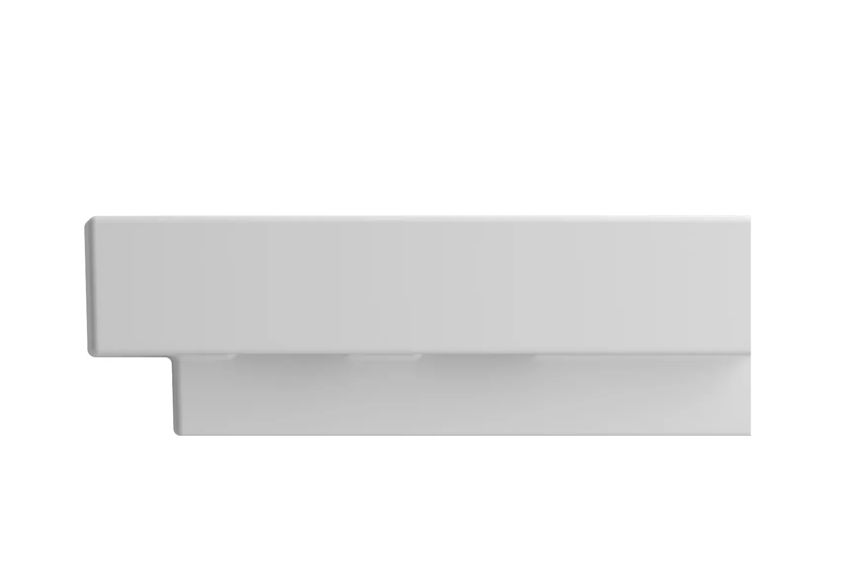 BOCCHI Scala 19" Square Wallmount Fireclay Bathroom Sink, Matte White, Single Faucet Hole, 1076-002-0126