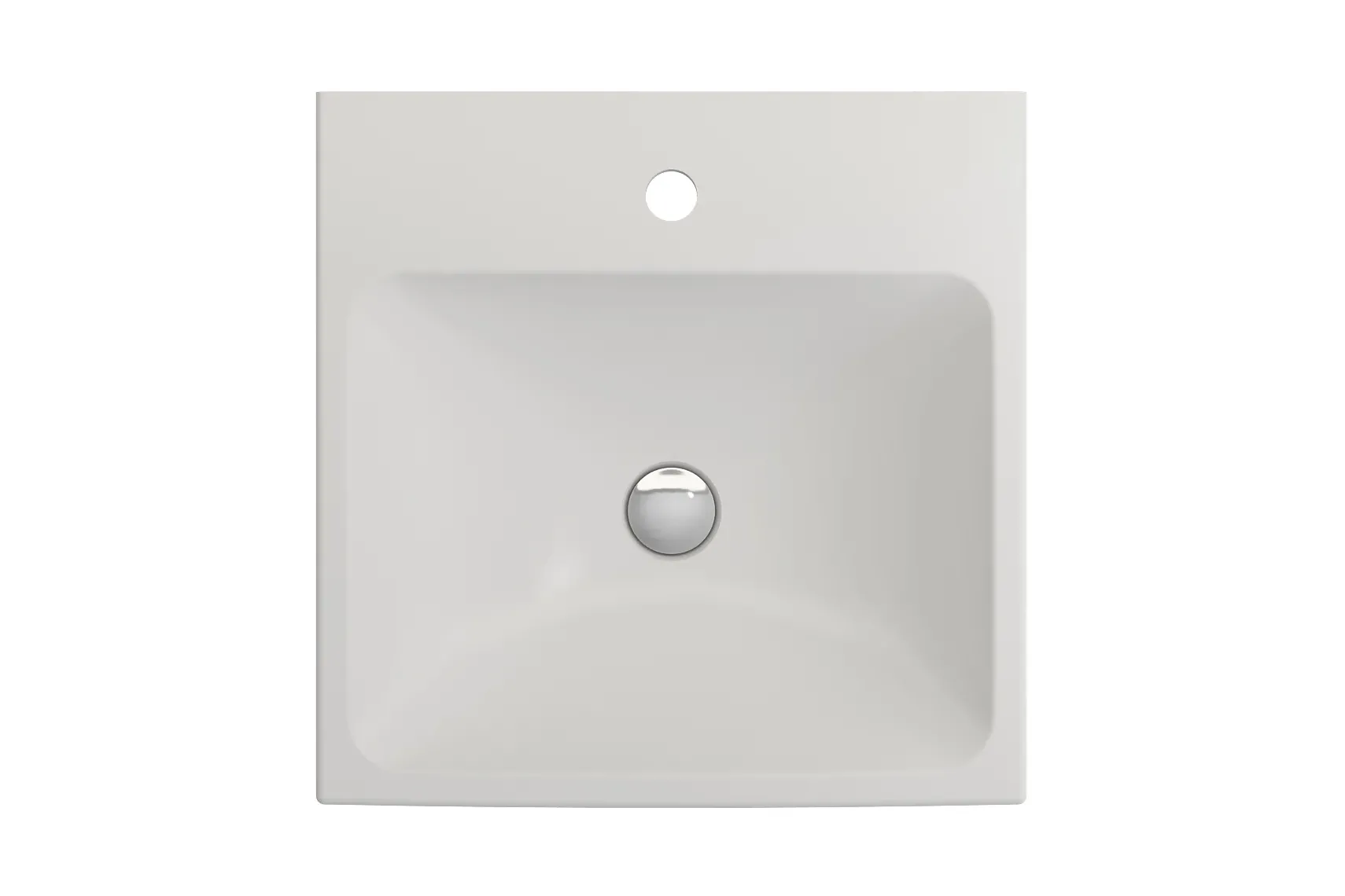BOCCHI Scala 19" Square Wallmount Fireclay Bathroom Sink, Matte White, Single Faucet Hole, 1076-002-0126
