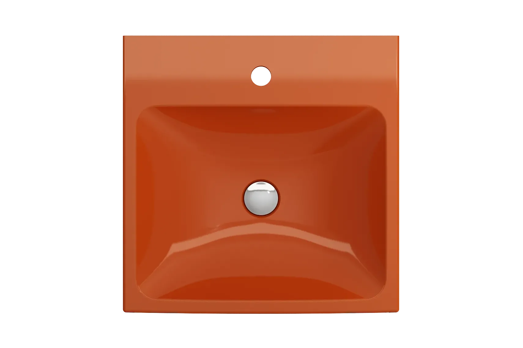 BOCCHI Scala 19" Square Wallmount Fireclay Bathroom Sink, Orange, Single Faucet Hole, 1076-012-0126
