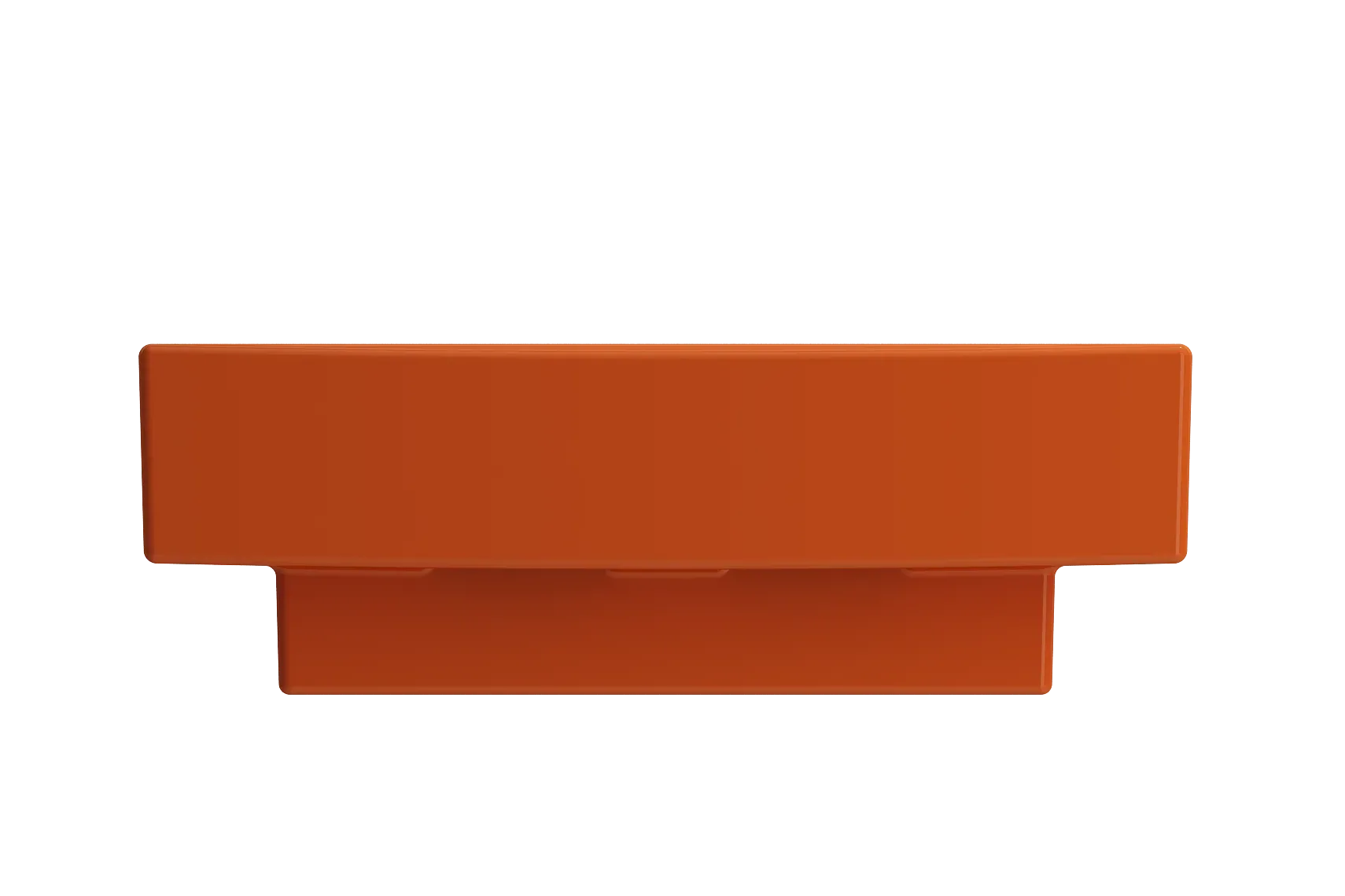 BOCCHI Scala 19" Square Wallmount Fireclay Bathroom Sink, Orange, Single Faucet Hole, 1076-012-0126