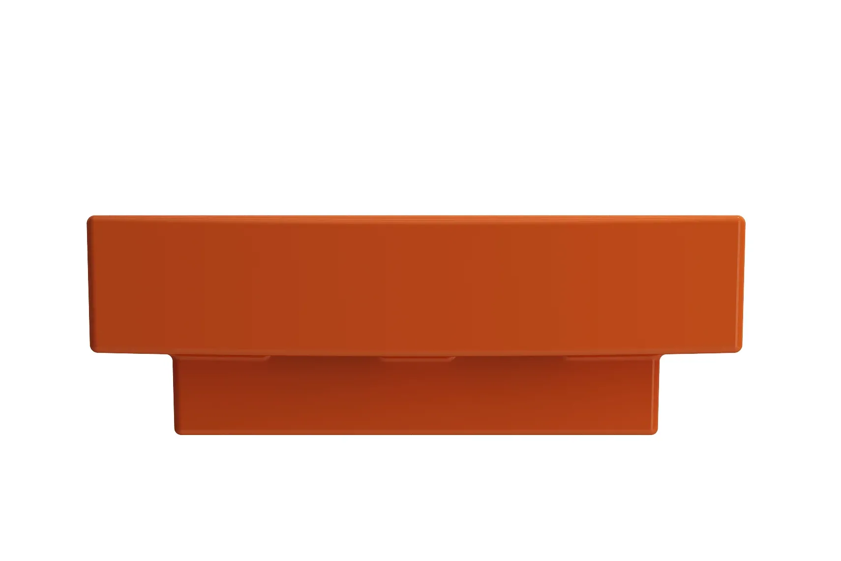 BOCCHI Scala 19" Square Wallmount Fireclay Bathroom Sink, Orange, Single Faucet Hole, 1076-012-0126