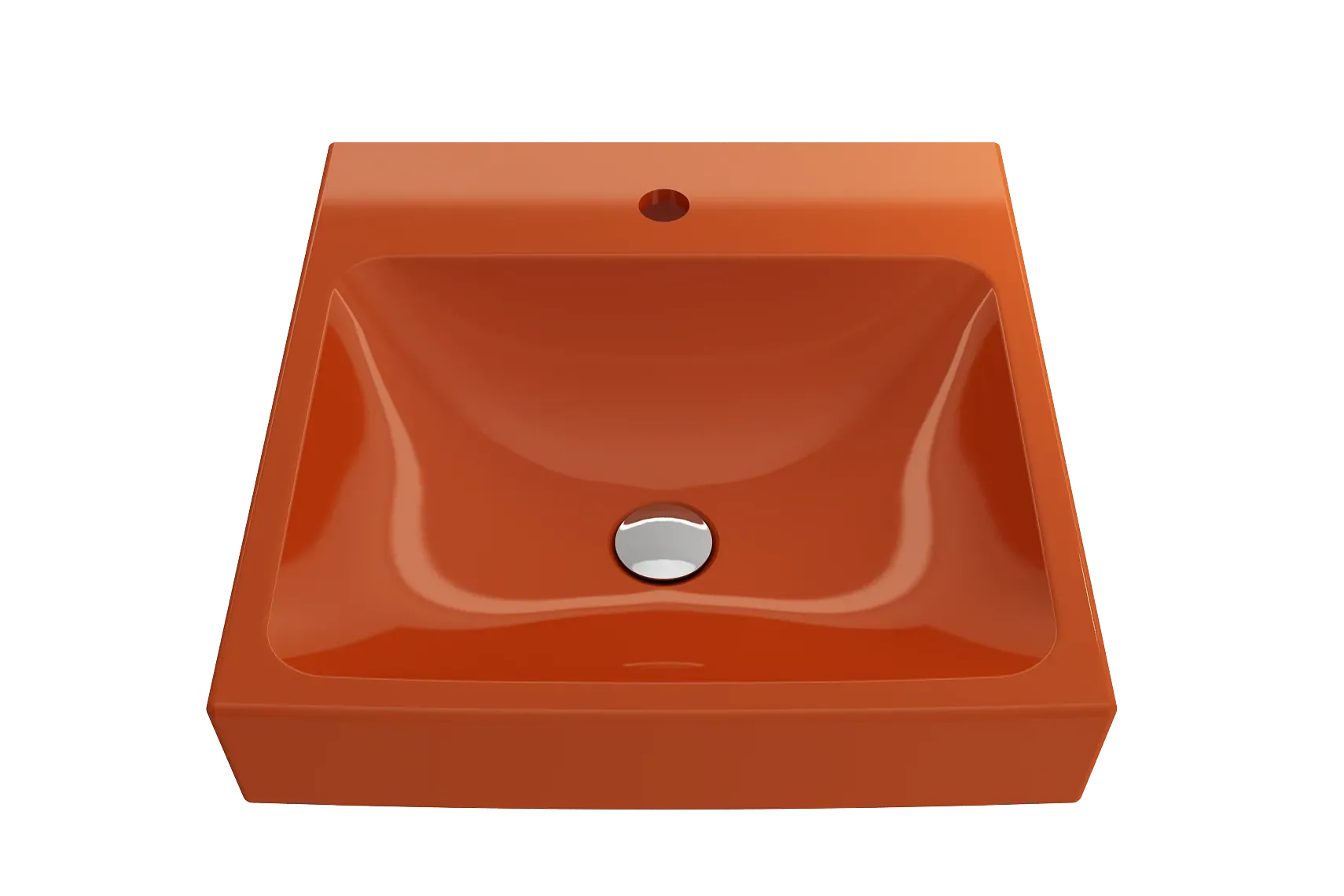 BOCCHI Scala 19" Square Wallmount Fireclay Bathroom Sink, Orange, Single Faucet Hole, 1076-012-0126